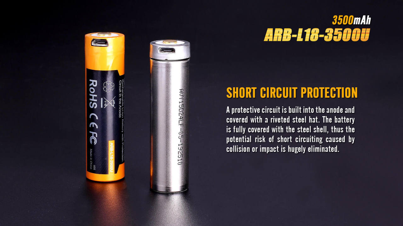 Fenix ARB-L18 3500mAh USB Rechargeable 18650 Lithium-ion Battery - Perfect for Flashlights, Headlamps & Outdoor Gear