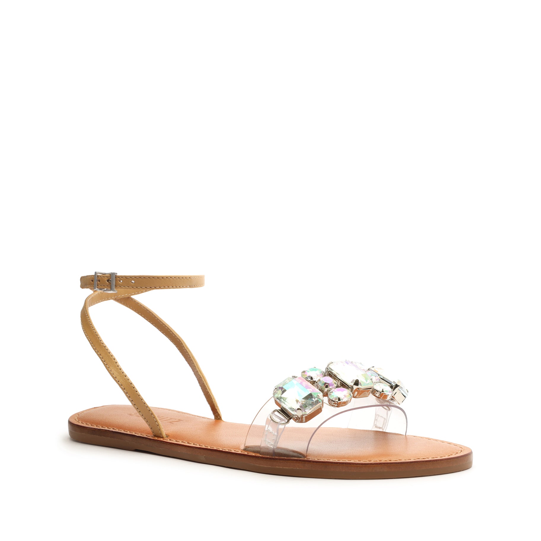 Chloe Women's Vinyl & Nappa Leather Sandals - Comfortable Summer Slide Sandals for Beach, Vacation & Casual Outings