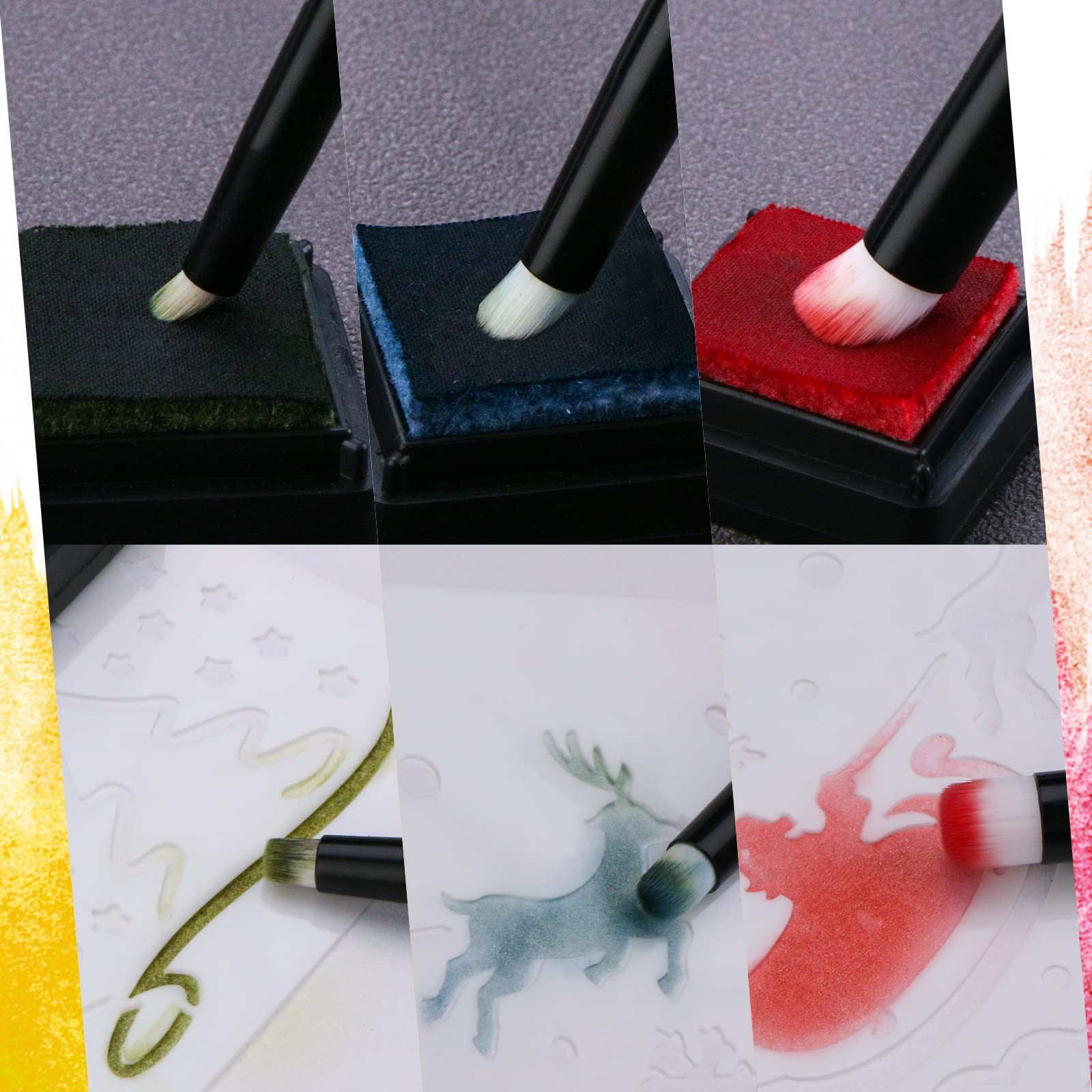 UNIMEIX Mini Blending Brushes Set - 3 Pack Small Detailed Watercolor Brushes for Card Making, Miniature Painting, Dry Brush Background Blending | Perfect for Artists, DIY Crafters & Watercolor Enthusiasts
