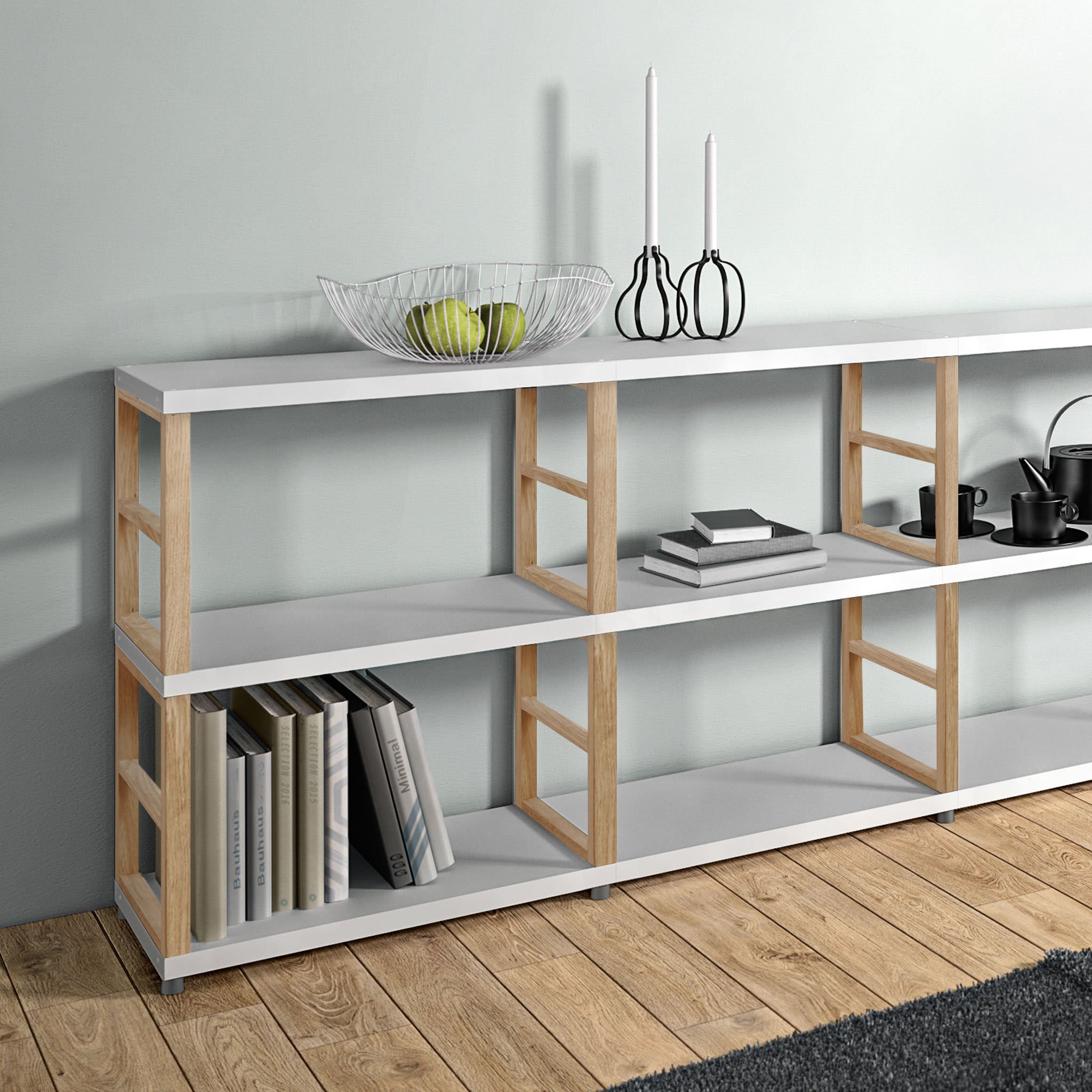 MAXX Modern 5x5 Shelving Unit - Sturdy Wooden Bookshelf for Living Room, Bedroom & Office Storage - Perfect for Organizing Books, Decor & Essentials