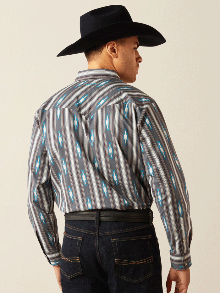 Ariat Men's Callahan Classic Fit Shirt - Grey Western Plaid Long Sleeve Button Down for Casual Wear & Outdoor Activities