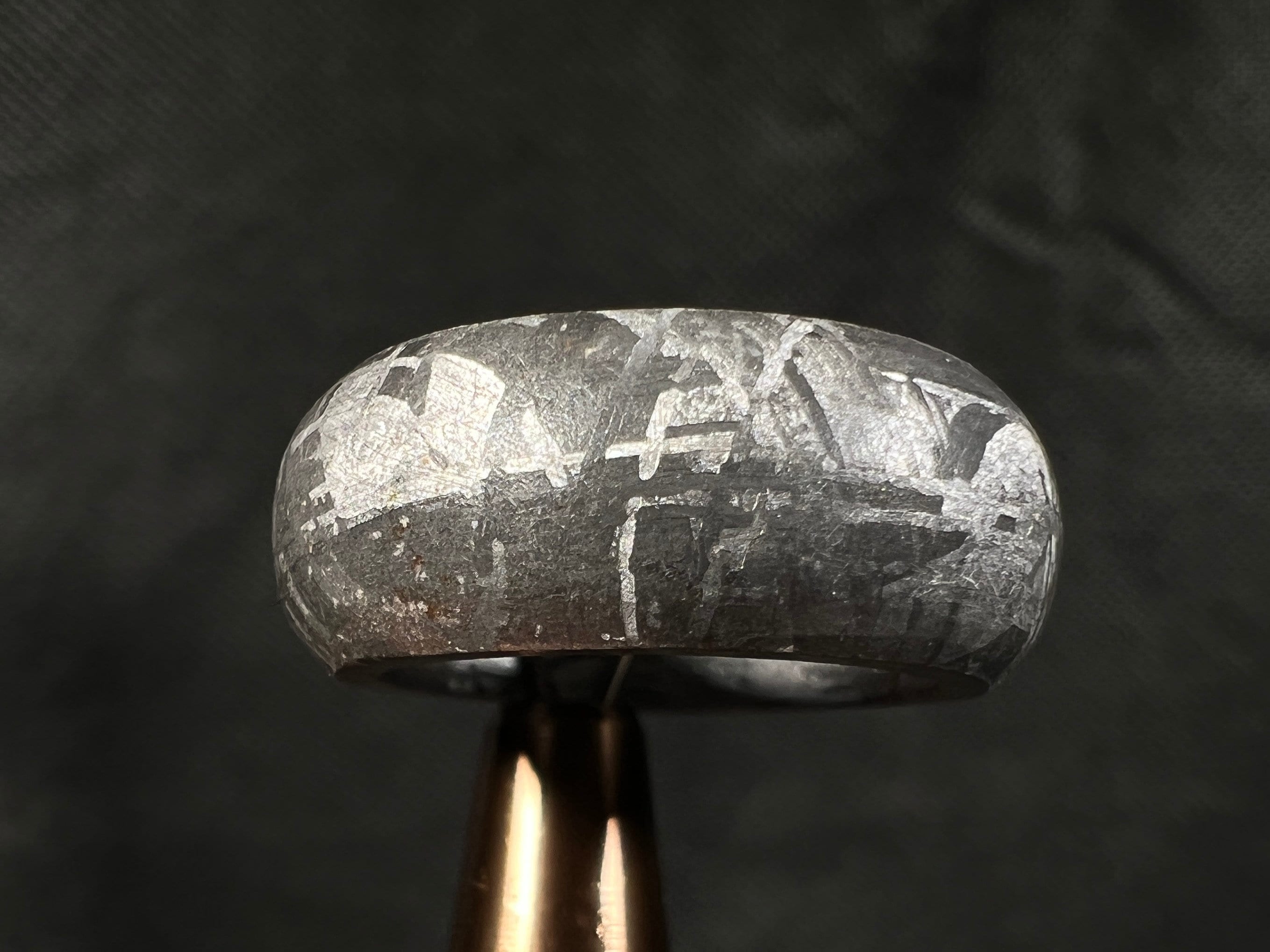 GIBEON Meteorite Ring Size 4.75 - Genuine Meteorite Wedding Band for Men & Women - Unique Space Astronomy Jewelry Gift - Perfect for Engagements, Anniversaries & Cosmic Enthusiasts