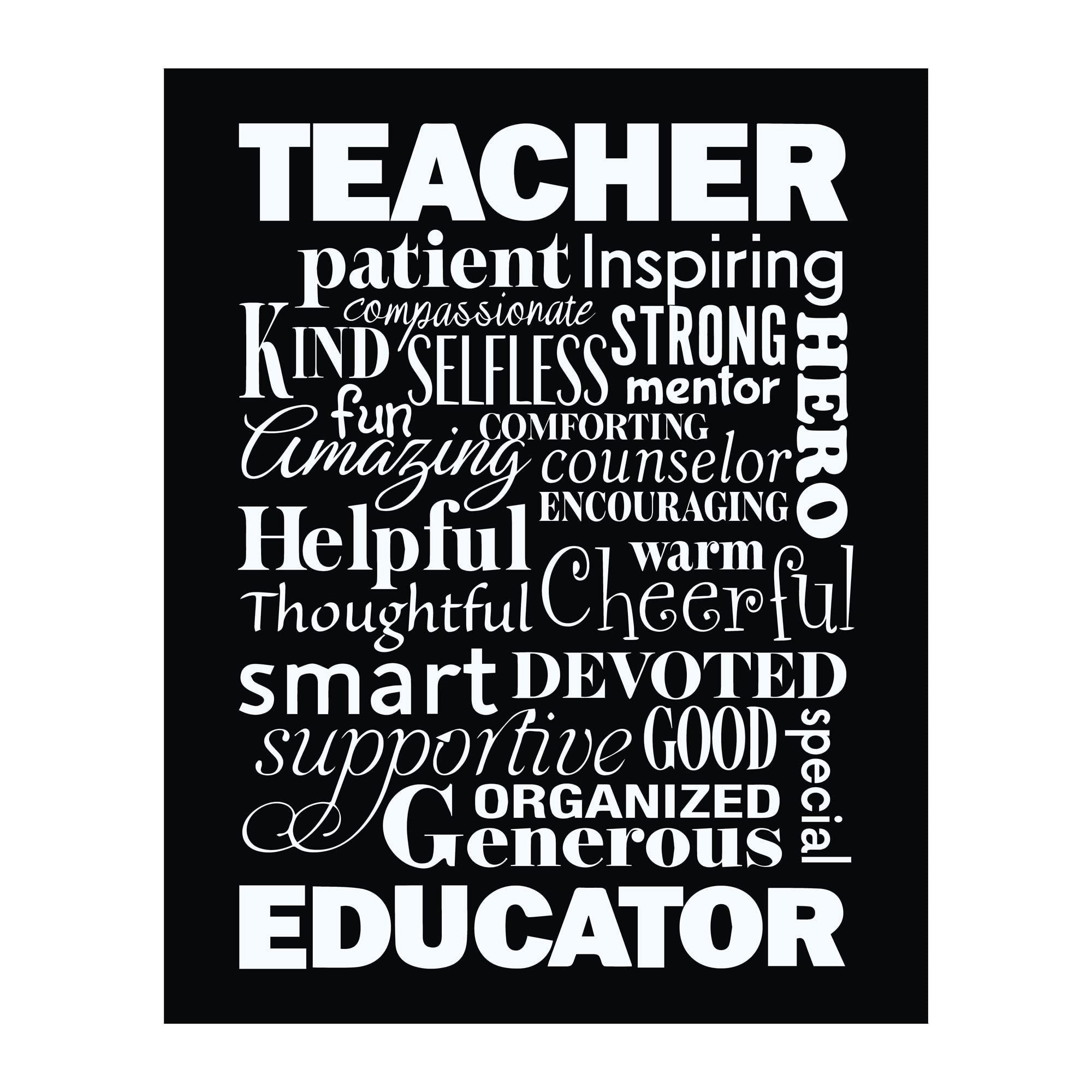 Inspirational Teacher Quote Wall Art - 8x10 Unframed Religious Scripture Decor for Living Room, Home & Classroom - Perfect Gift for Educators & Christian Home Decor