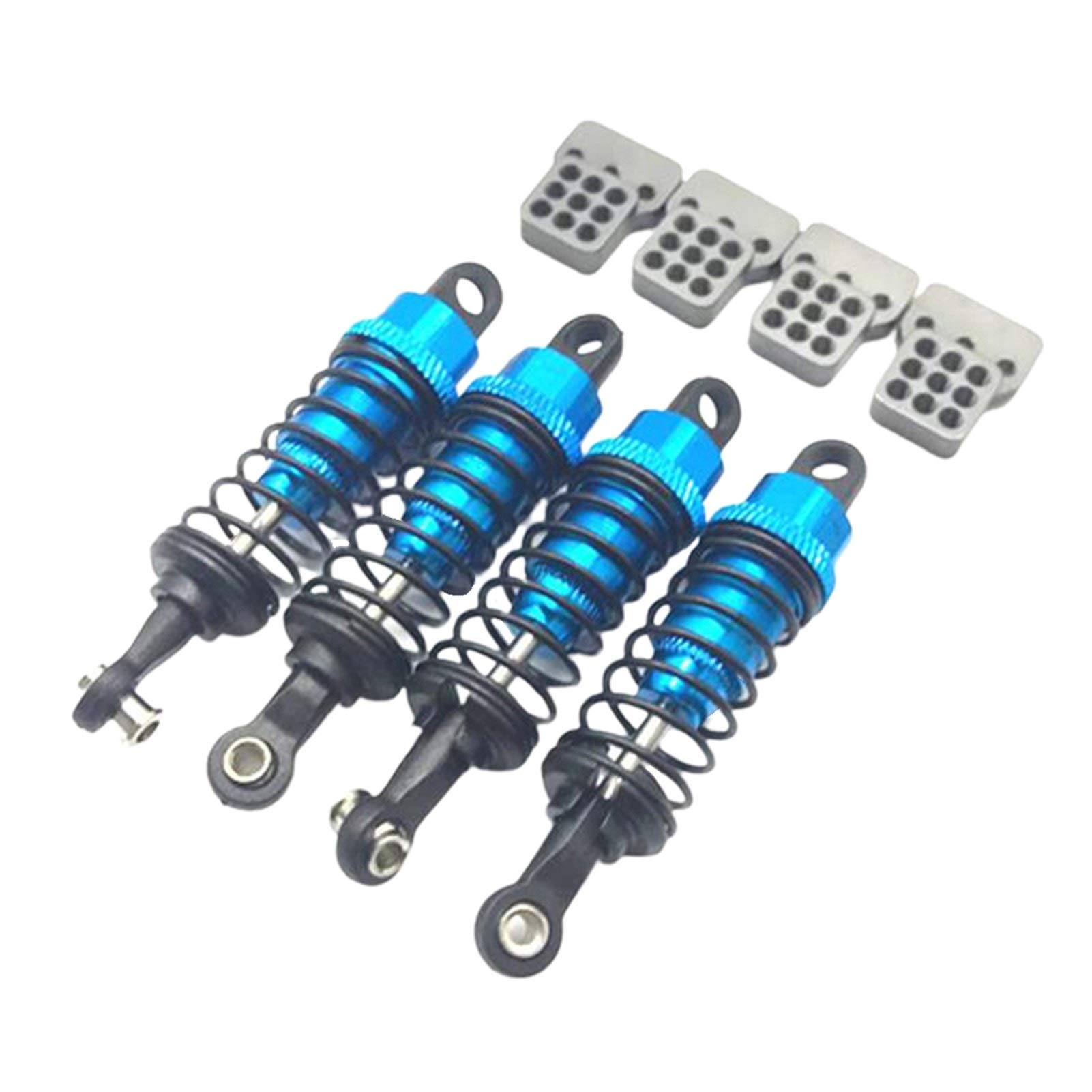 Adjustable RC Shock Absorber Damper Set with Springs for WPL C14 C-24 1/16 Scale RC Semi-Pickup & Pickup Trucks - Blue | Off-Road Crawler & Trail Truck Upgrade Accessories