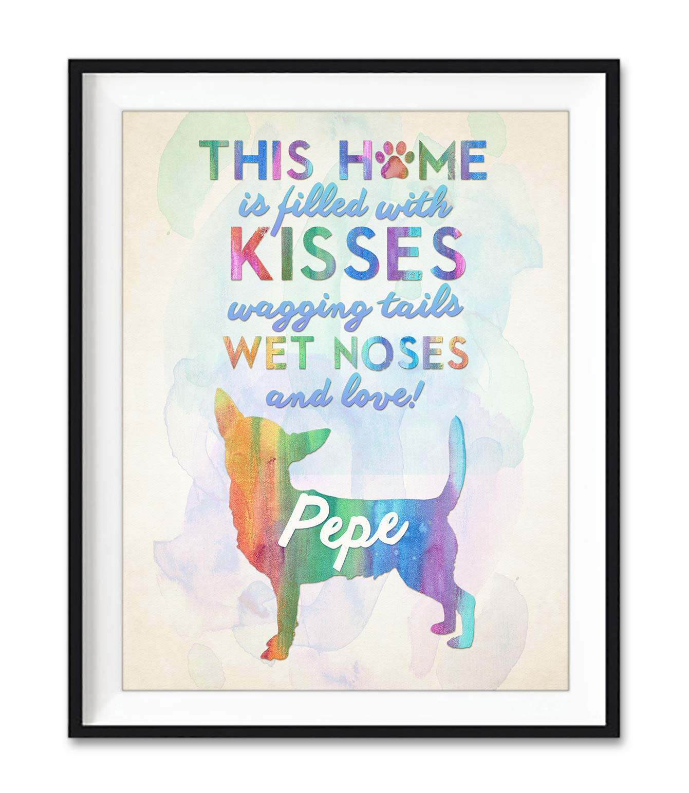 Custom Chihuahua Dog Silhouette Art Print - Personalized Pet Decor for Home