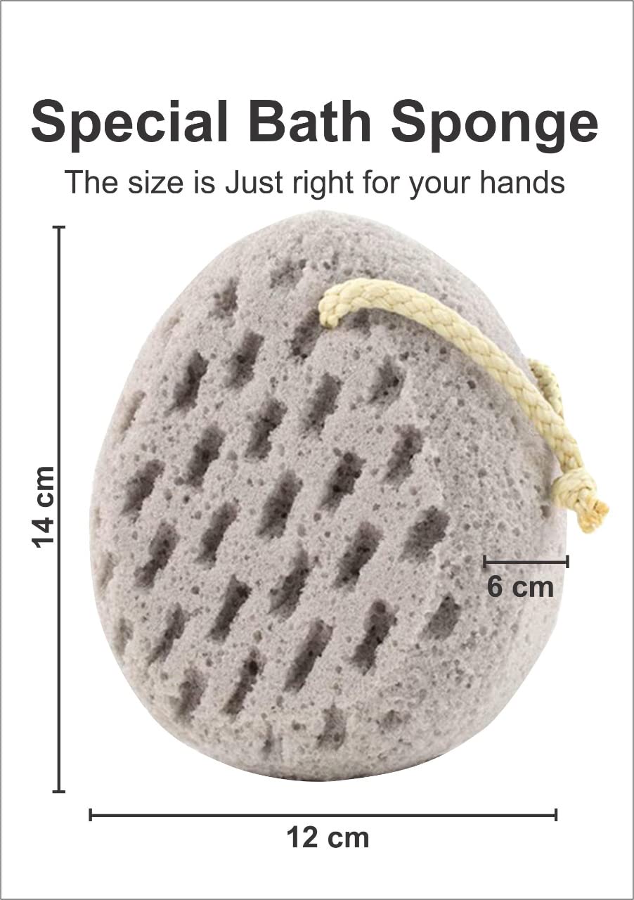 SOFTSWISS 2-Pack Large Exfoliating Bath Sponges for Women & Men - Premium Loofah Body Scrubber & Shower Pouf for Smooth Skin - Ideal for Daily Shower, Spa & Skin Care Routine (Grey)