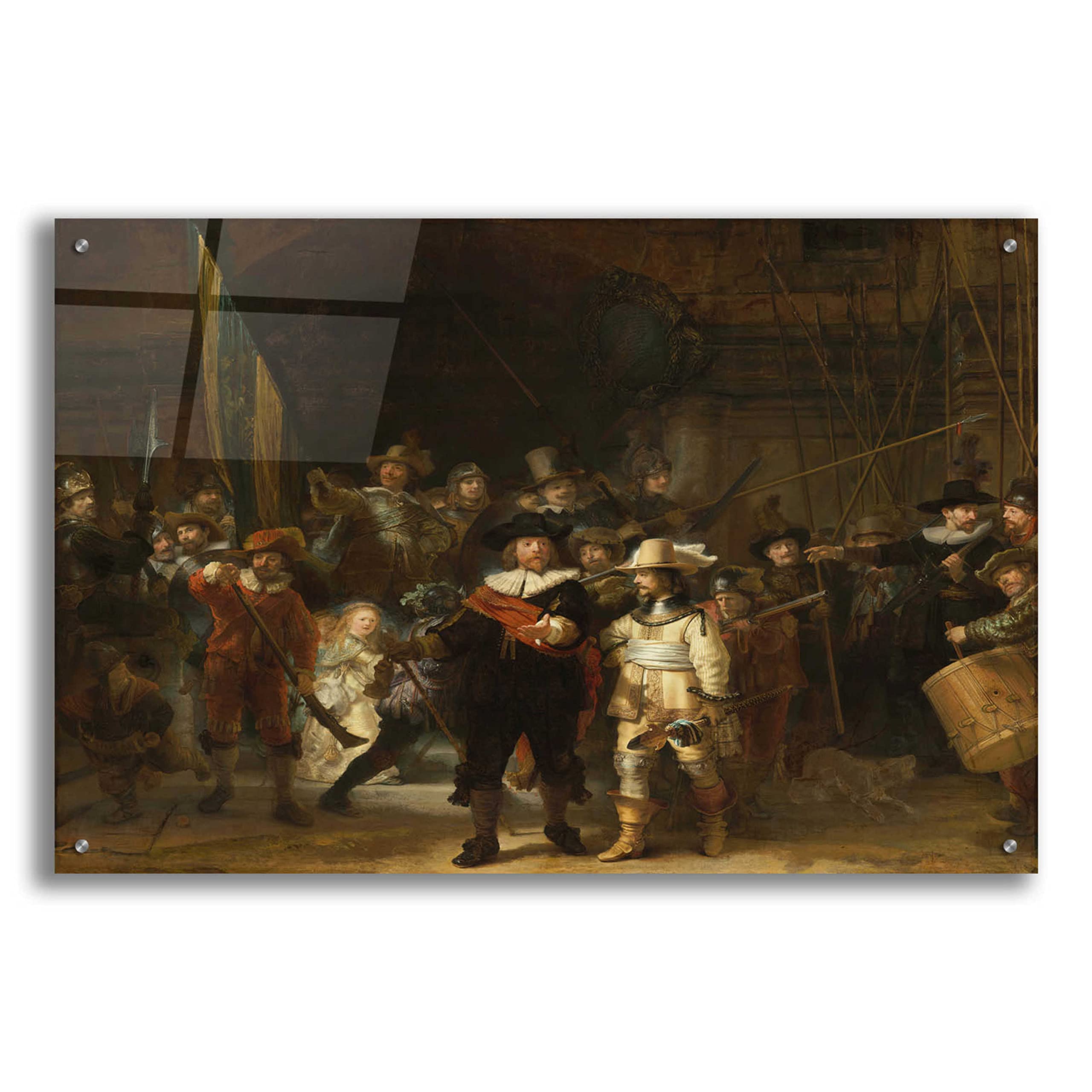 Rembrandt 'The Night Watch' Acrylic Glass Wall Art Print - 36x24 Inches Museum Quality Reproduction - Perfect for Living Room, Bedroom or Office Decor