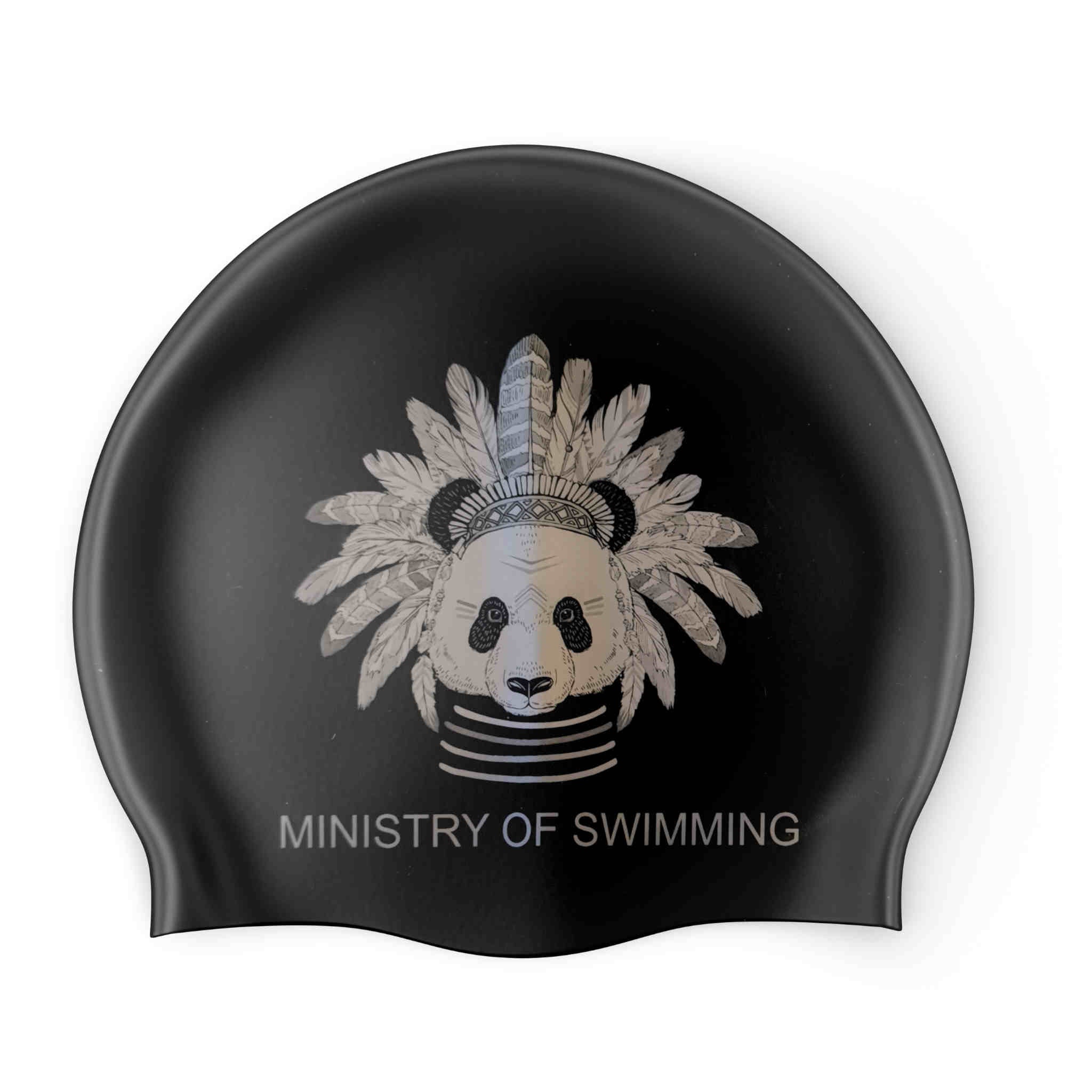 Custom Black Swim Cap with White Detail - Personalized Design for Competitive Swimming & Training - Ideal for Pool, Triathlon & Water Sports