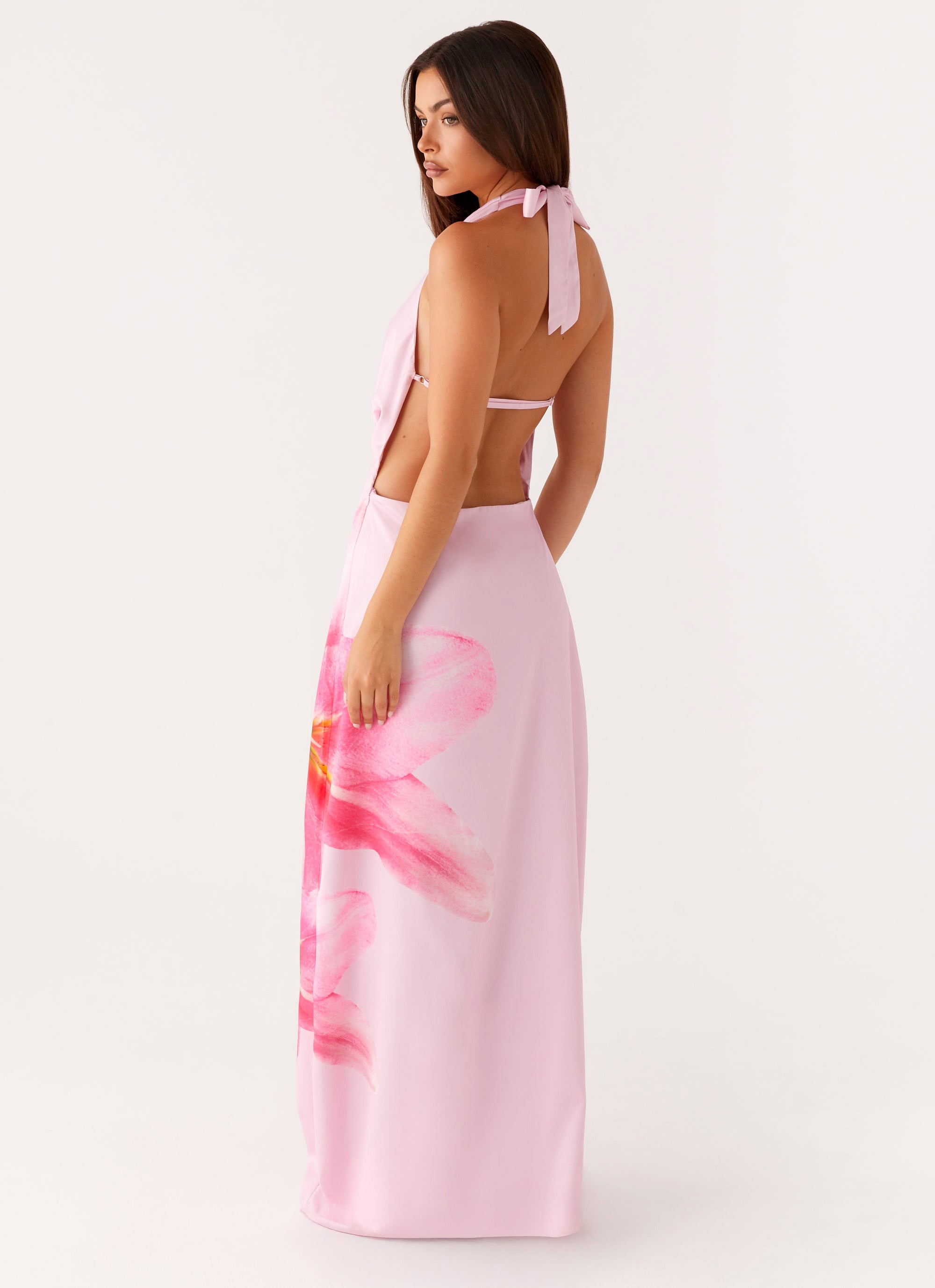Bryony Cowl Maxi Dress for Women - Flowy Long Pink Maxi Dress with Cowl Neckline | Perfect for Beach Vacations, Summer Parties & Boho Fashion