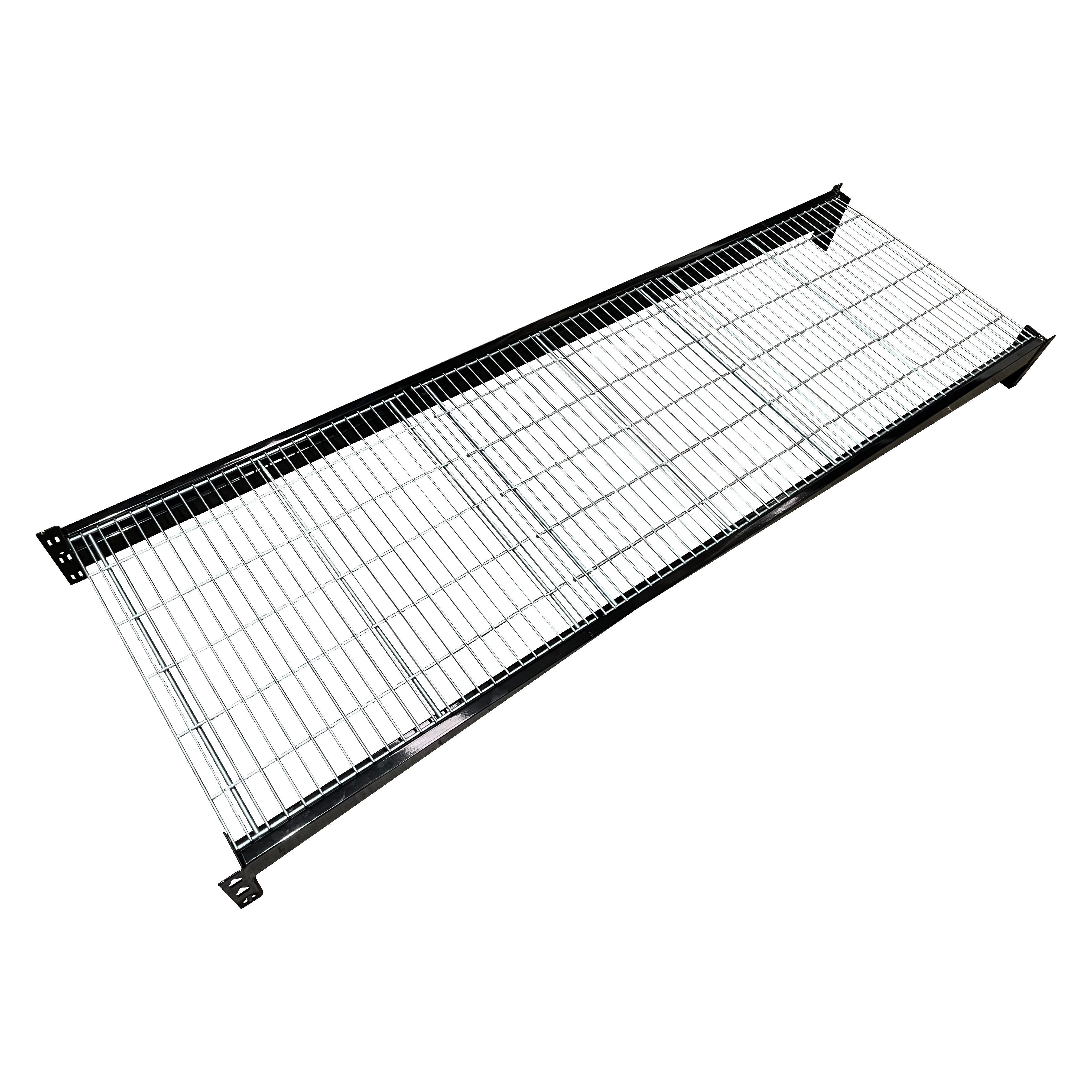 Black Longspan Shelf with Mesh - Heavy Duty Storage Rack for Garage, Warehouse & Closet Organization