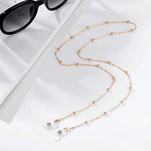 Vintage Eyeglass Chains - Non-Slip Metal Strap, 2 Pack Gold - for Reading & Sunglasses