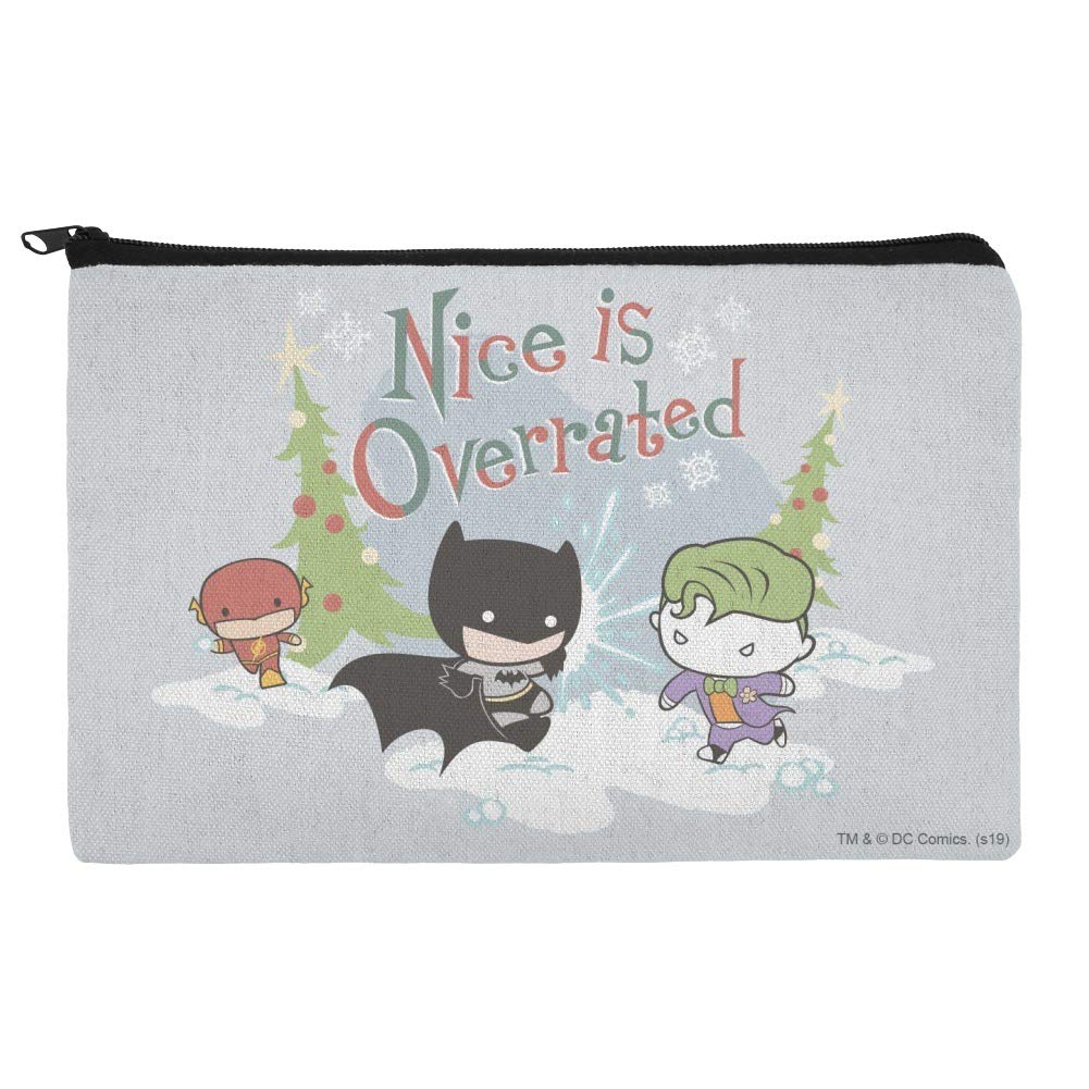 Batman Joker 'Nice is Overrated' Pencil Pen Organizer Zipper Pouch Case - Perfect for School, Office & Comic Book Fan Collections