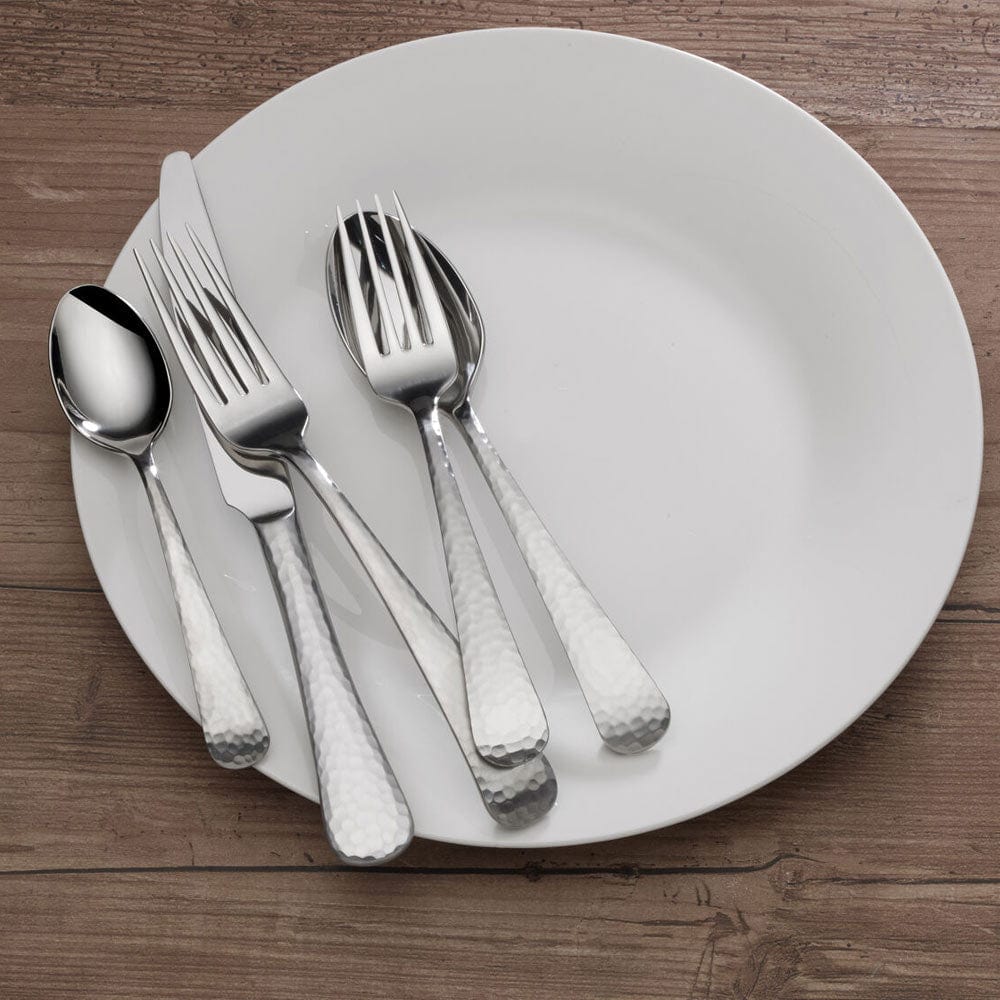 Hammered Opulent 75-Piece Flatware Set - Service for 12 - Premium Stainless Steel Cutlery Set for Fine Dining, Weddings & Formal Occasions