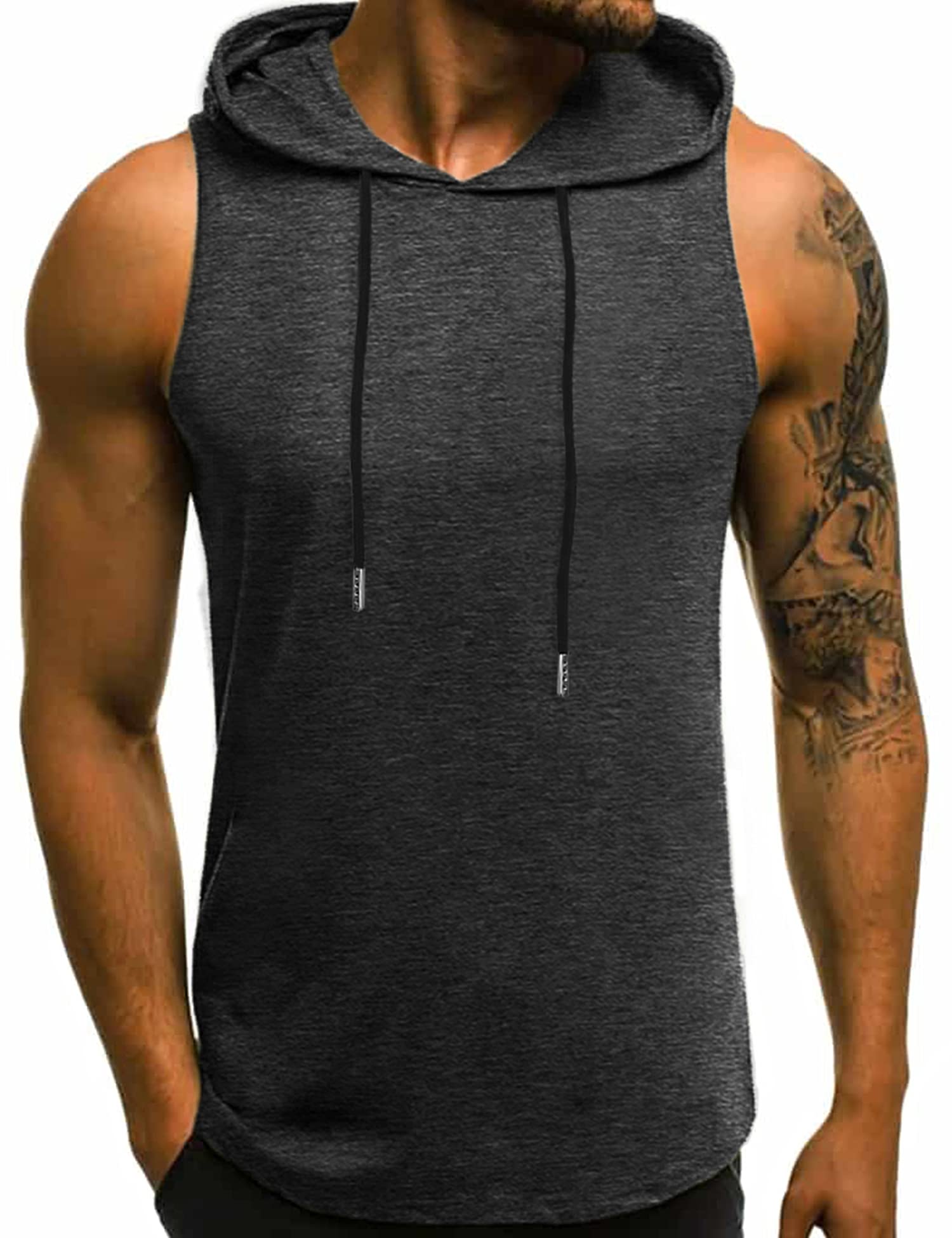 Babioboa Men's Workout Hooded Tank Top - Sleeveless Gym Hoodie for Bodybuilding & Muscle Training - Perfect for Workouts, Running, and Fitness Training