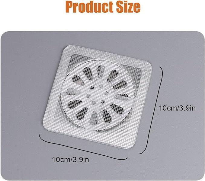 20 Pack Disposable Shower Drain Hair Catcher Mesh Stickers - Bathroom, Laundry & Kitchen Sink Drain Covers for Human & Pet Hair - Prevent Clogs in Showers, Tubs & Sinks