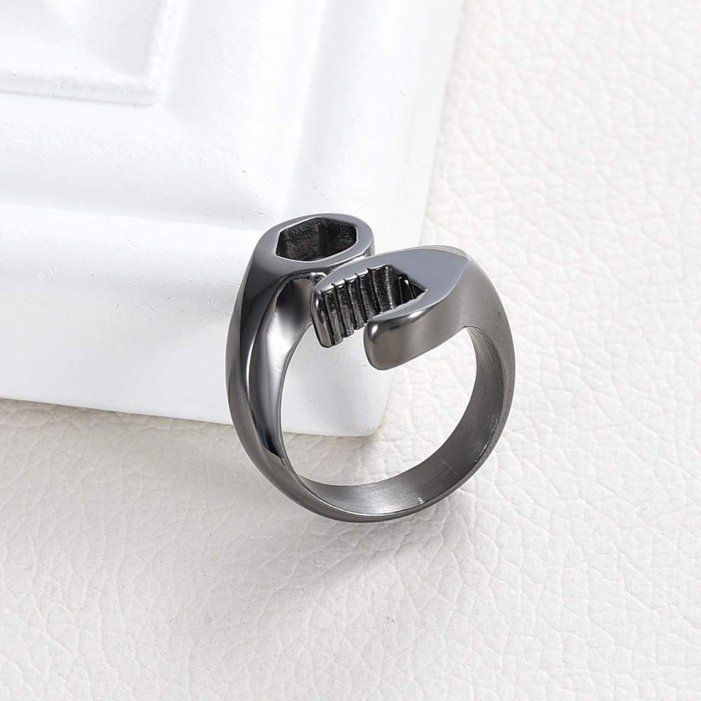 Stainless Steel Cremation Ring for Ashes - Memorial Jewelry with Tool Shape Design | Keepsake Urn Ring for Men & Women | Perfect for Remembrance & Special Occasions
