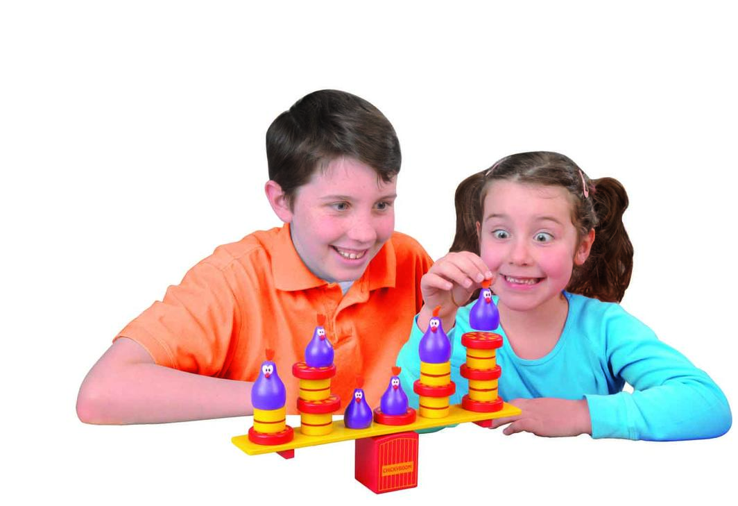 ChickyBoom Wooden Balancing Game for Kids & Adults - Fun Family Board Game for Parties, Indoor Activities & STEM Learning