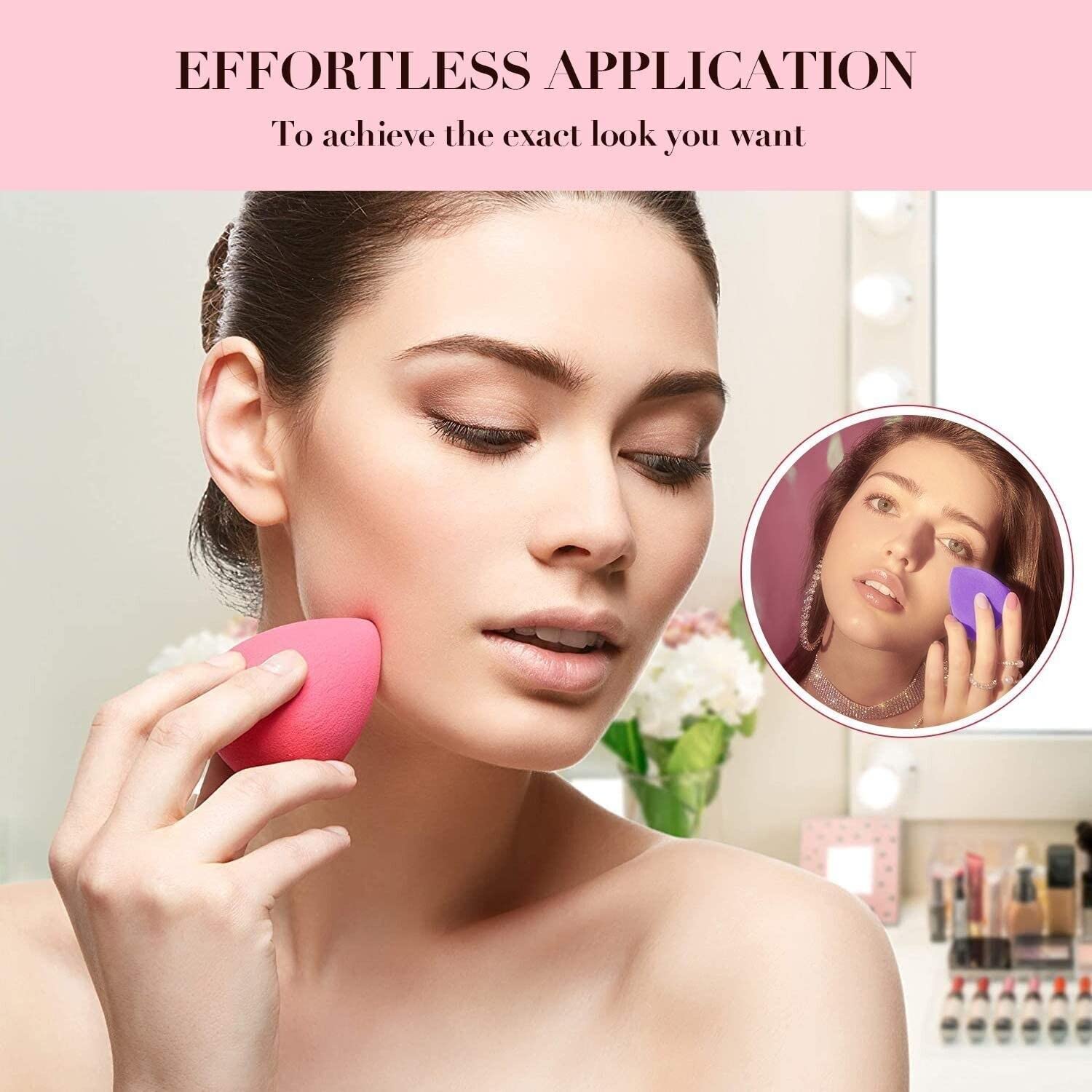 Fenny's Creations Non-Latex Makeup Sponge Set - 3 Pack Soft Blending Sponge for Foundation, Liquid, Cream & Powder - Multi-Color Mini Beauty Blender for Flawless Makeup Application - Perfect for Travel & Everyday Use