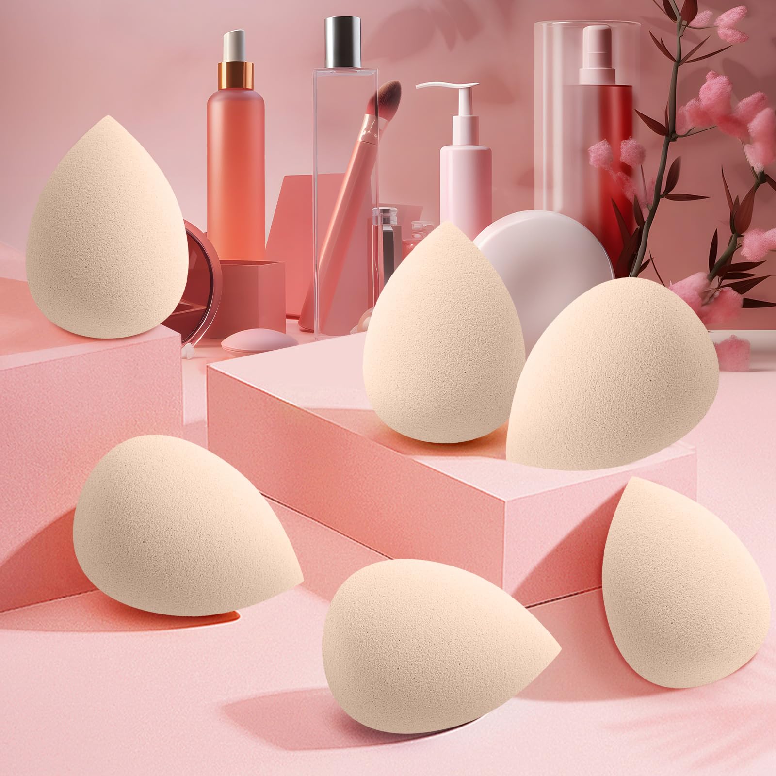6 PCS Makeup Sponges Set - Latex Free Beauty Blending Sponge for Liquid, Cream & Powder Foundation - Super Soft Makeup Sponge for Flawless Application - Perfect for Daily Makeup & Professional Use