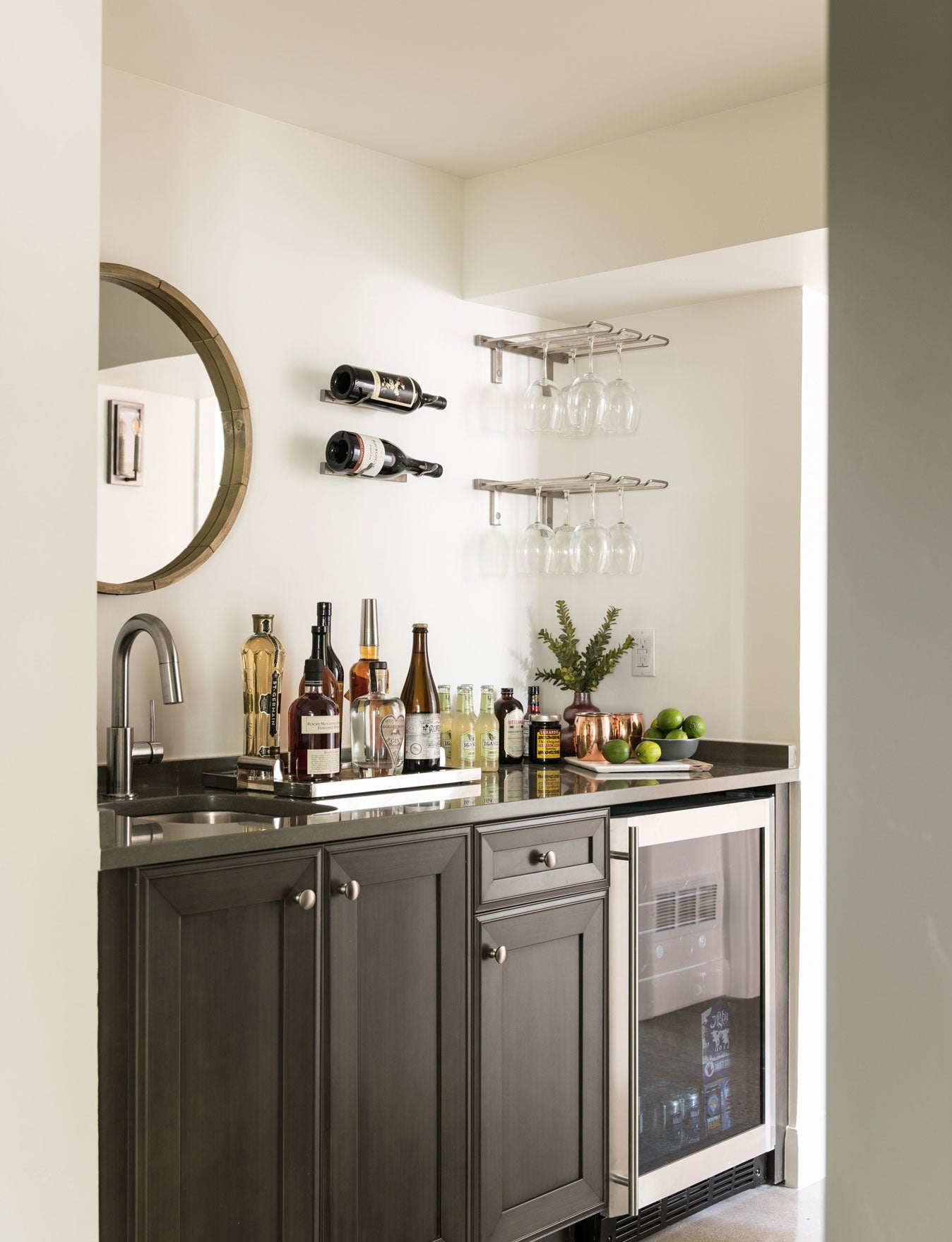VintageView Stemware Rack - Holds 2 to 6 Wine Glasses - Wall Mounted Glass Holder for Kitchen, Bar & Dining Room Storage