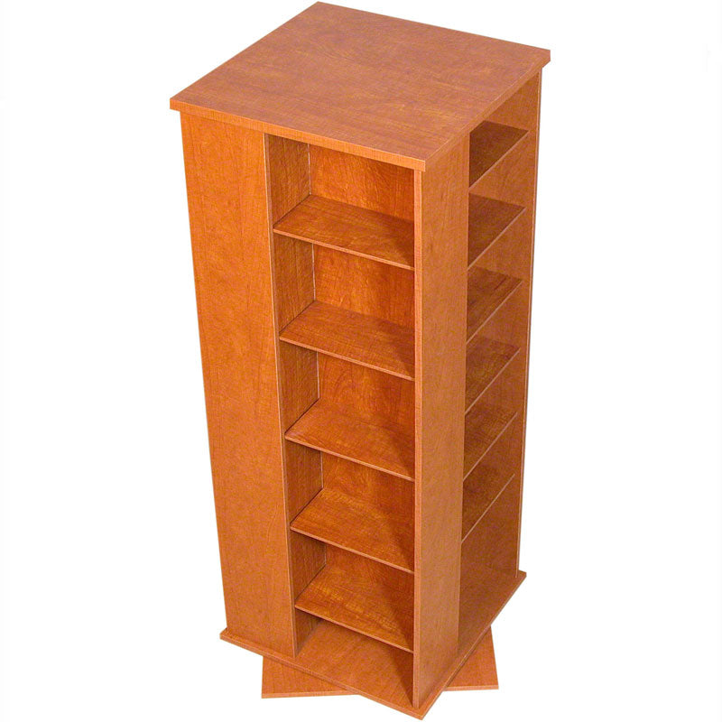 Revolving High Capacity Media Rack - 360° Rotating DVD/CD/Blu-ray Storage Organizer for Home Theater & Office Use