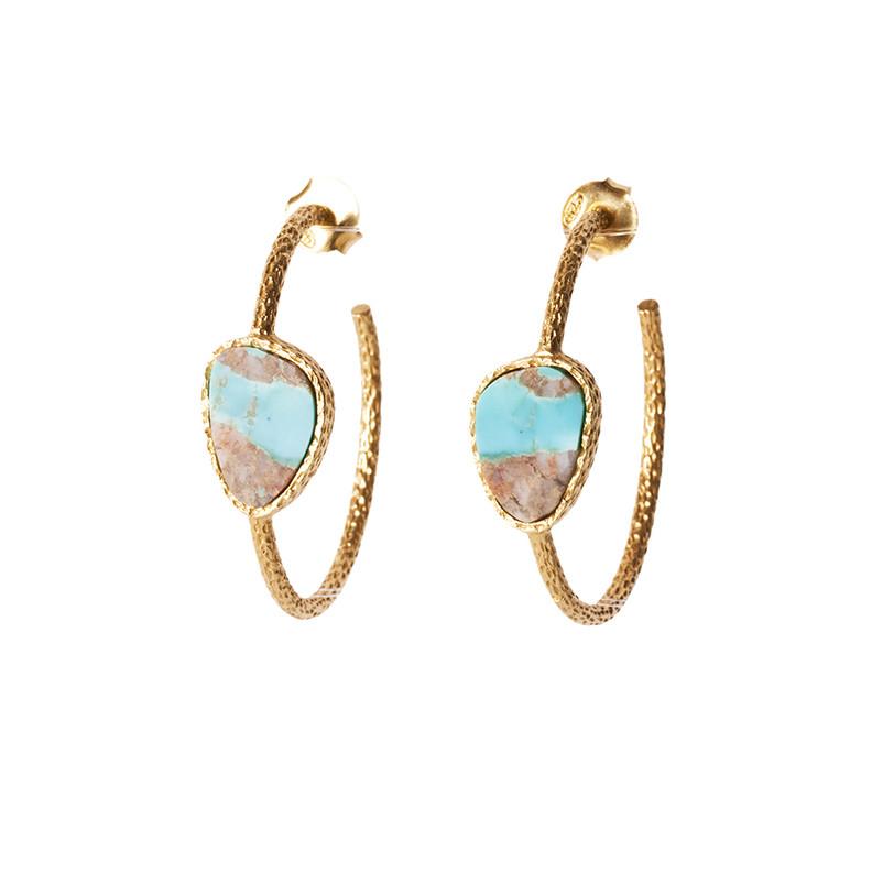 Turquoise Hoop Earrings for Women - Trendy Boho Jewelry for Everyday Wear & Special Occasions