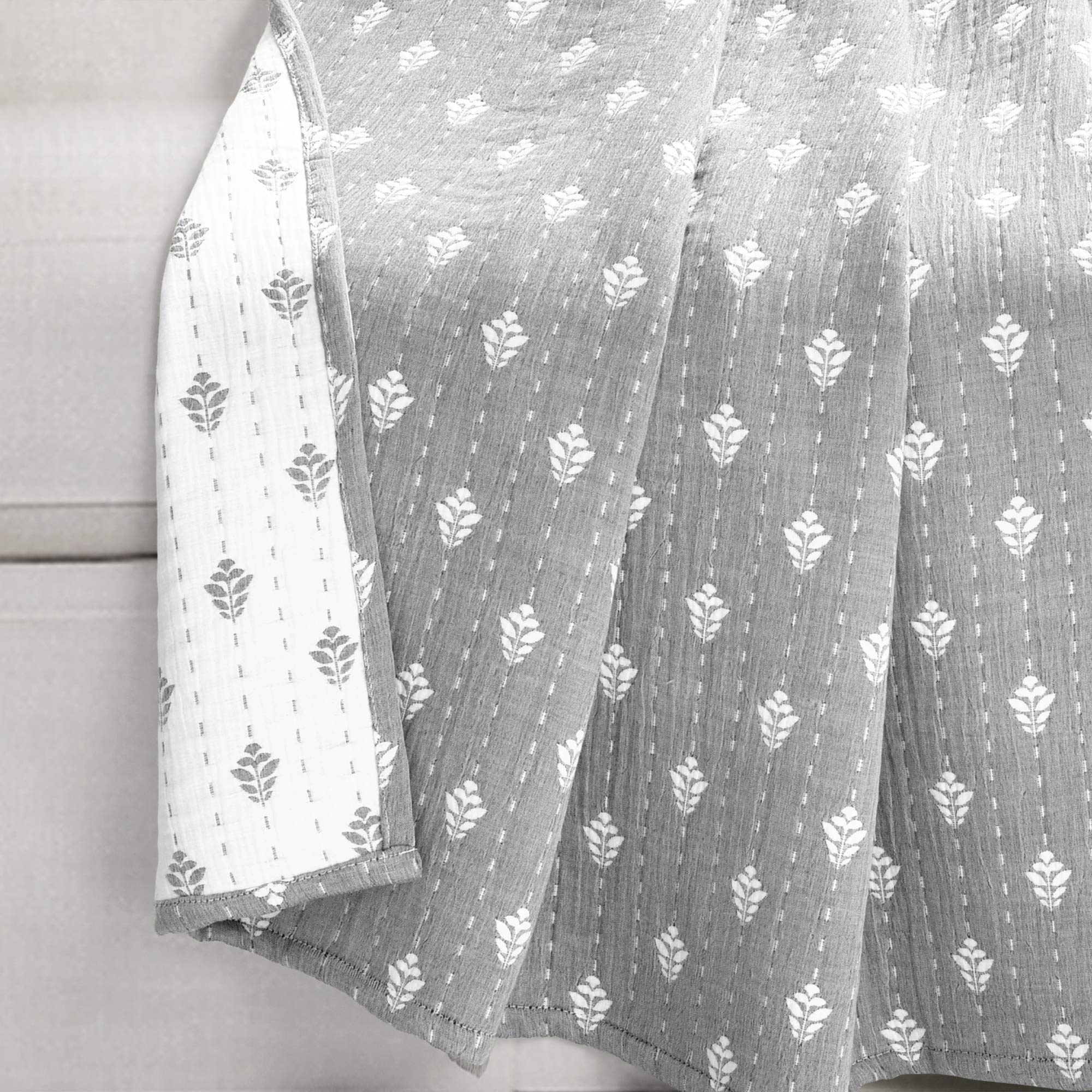 Lush Decor Hygge Cotton Jacquard Throw Blanket - Cozy for Bed & Sofa
