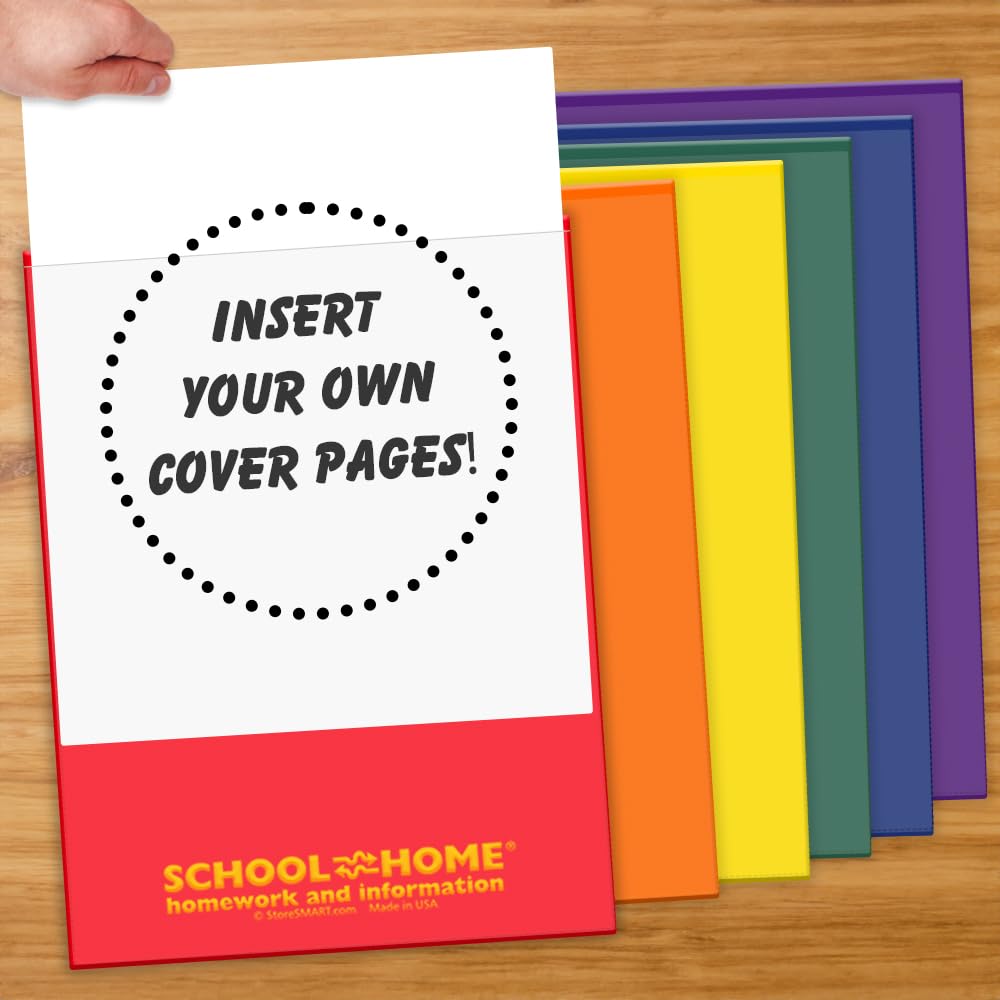 StoreSMART 300-Pack Plastic School & Home Folders - 6 Bright Primary Colors (50 Each) - Durable Archival Folders Made in USA - Perfect for Classroom Organization, Office Filing & Home Document Storage (SH900PCP300ENG)