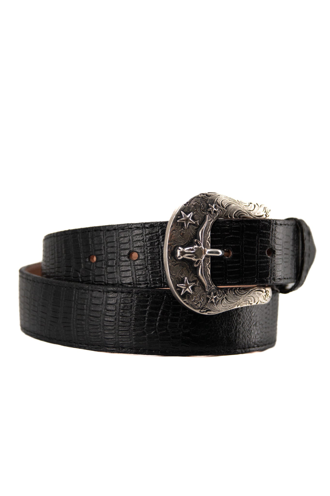 Lizard Skin Cowboy Belt for Men - Genuine Leather Western Rodeo Belt - Perfect for Country Music Festivals, Rodeos & Western Fashion
