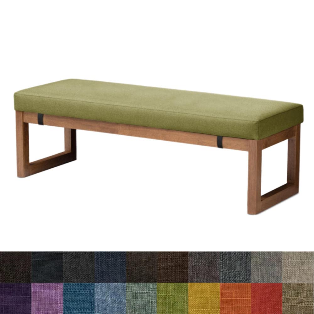 Kimgull 51.2x21.7x1.97 Inch Washable Rectangle Bench Cushion with Non-Slip Backing - Indoor/Outdoor Patio Furniture Seat Pad for Garden, Swing, Chaise Lounge - Durable Fruit Green Cushion for Comfortable Relaxation