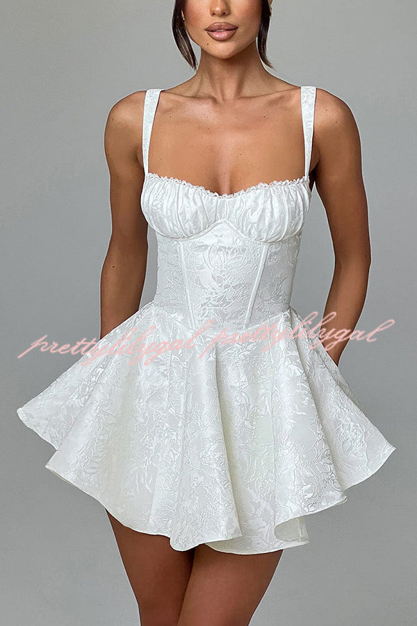 Elegant Jacquard Fabric Halter Back Bow Mini Dress for Women - Slim Fit Party Cocktail Dress for Evening, Wedding, and Special Occasions