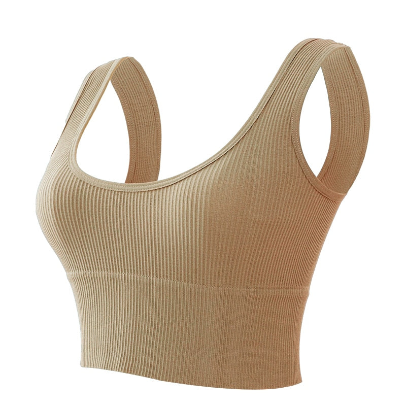 Women's Push Up Cropped Tank Top - Sexy Slim Fit Workout Shirt for Yoga, Gym & Summer Fashion
