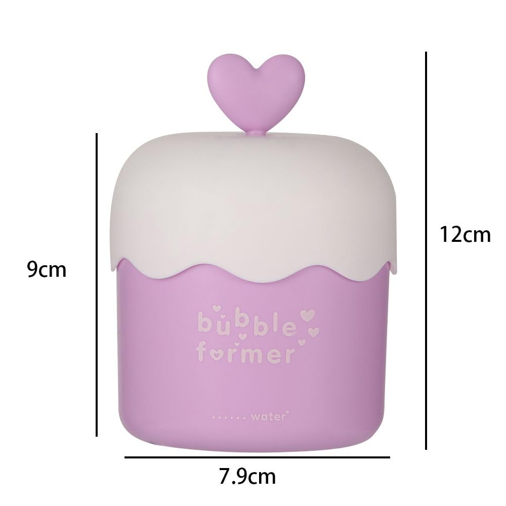 Portable Electric Foam Maker for Facial Cleanser & Body Wash - Durable Bubble Generator Cup with Press Bubbler - Creates Rich Lather for Skin Care & Bath Time (Blue) | Perfect for Travel, Spa Days & Gentle Baby Baths