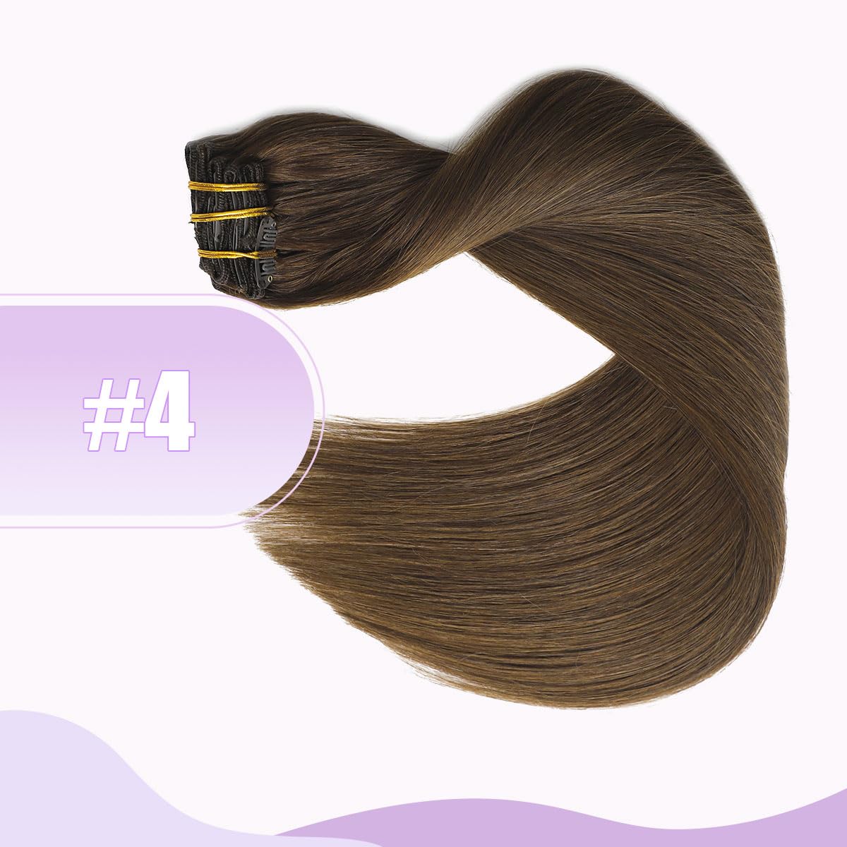 Clip in Hair Extensions 20 Inch Real Human Hair - Medium Brown (#4) 120g 6pcs, Straight & Soft for Full Head Volume | Perfect for Daily Styling, Parties & Special Occasions