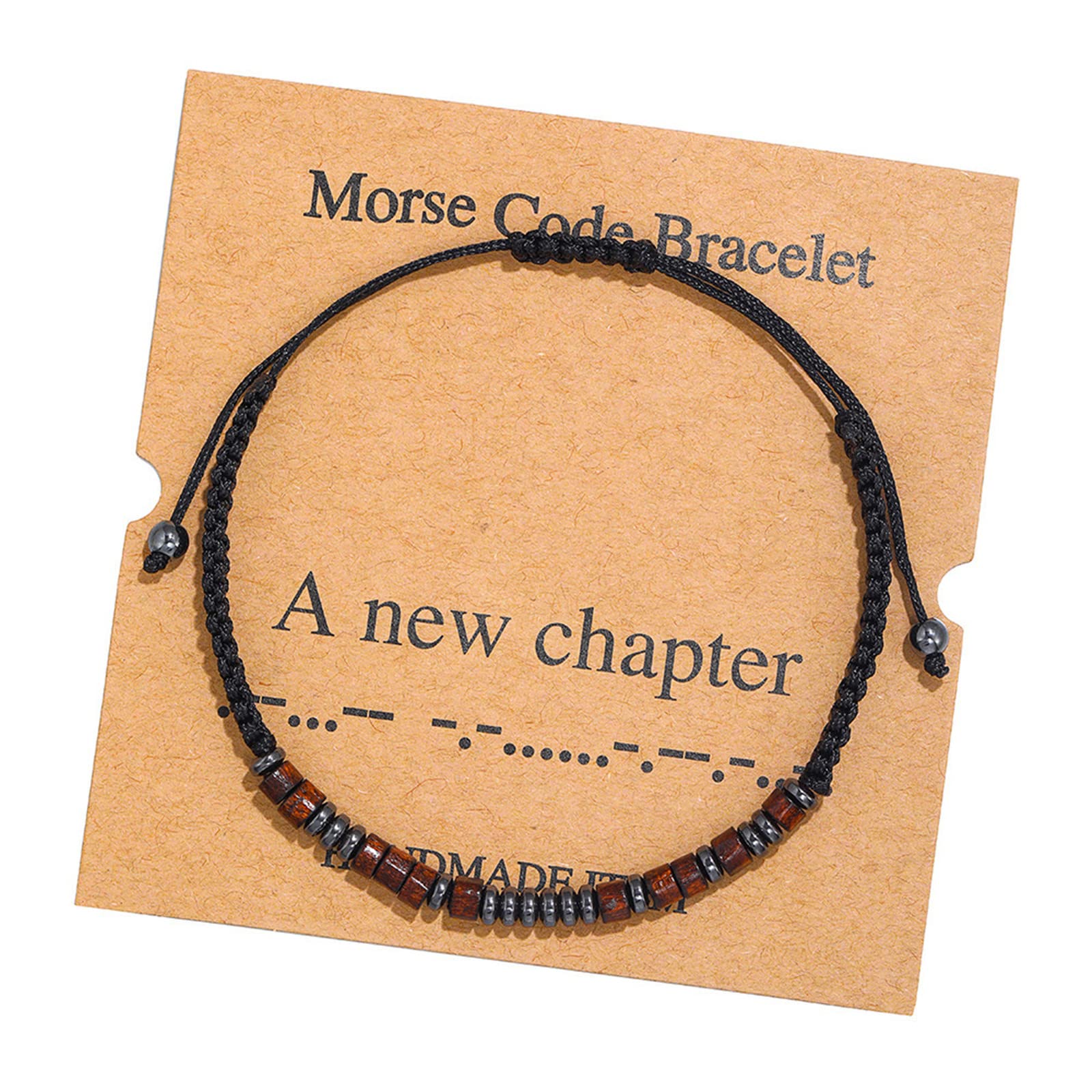 Stylish Morse Code Beaded Bracelet for Women & Men - Adjustable Graduation Birthday Gift with Inspirational Mantra & Silk Cord - Meaningful Jewelry for Friends, Best Friend Gifts, Daily Wear & Special Occasions