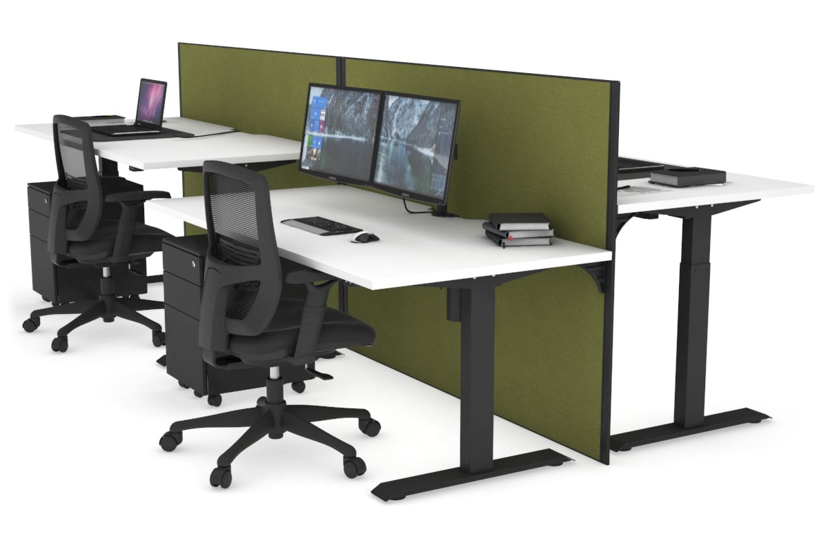 Adjustable Height 4-Person Workbench - 1200L x 800W with Cable Management | Perfect for Office, Workshop & Garage Workspaces