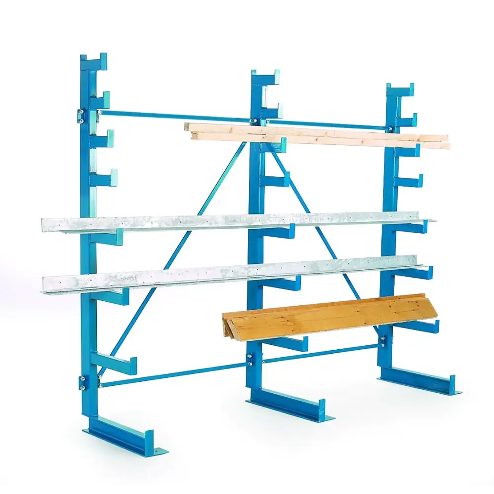 Heavy Duty Cantilever Racking System with Tapered Arms - Industrial Shelving for Warehouse Storage & Material Handling