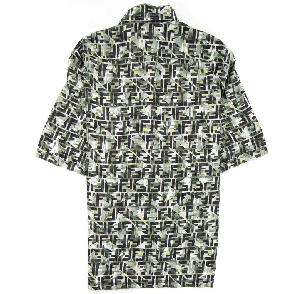 Fendi Camouflage FF Print Shirt for Men | Luxury Designer Casual Wear | Perfect for Street Style & Night Out