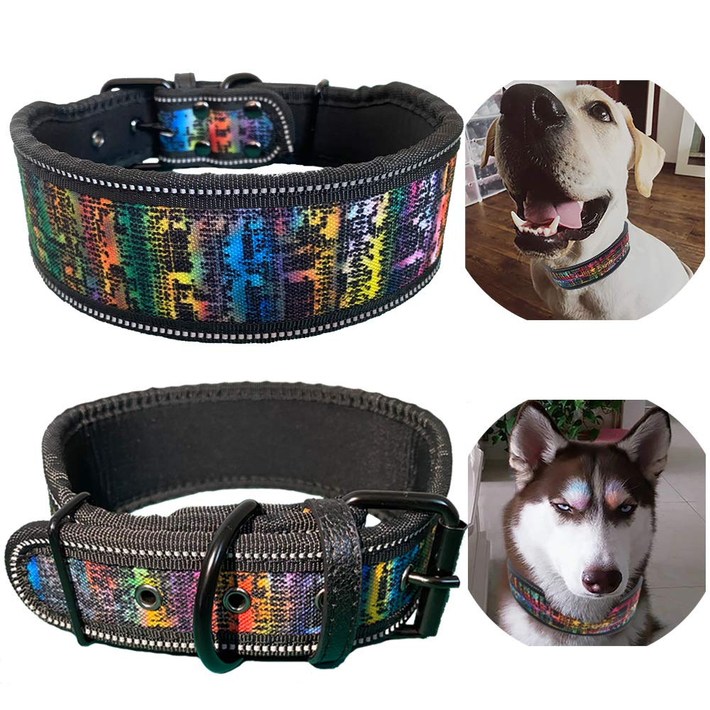 **Reflective Heavy Duty Adjustable Dog Collar with Soft Padded Lining – 2