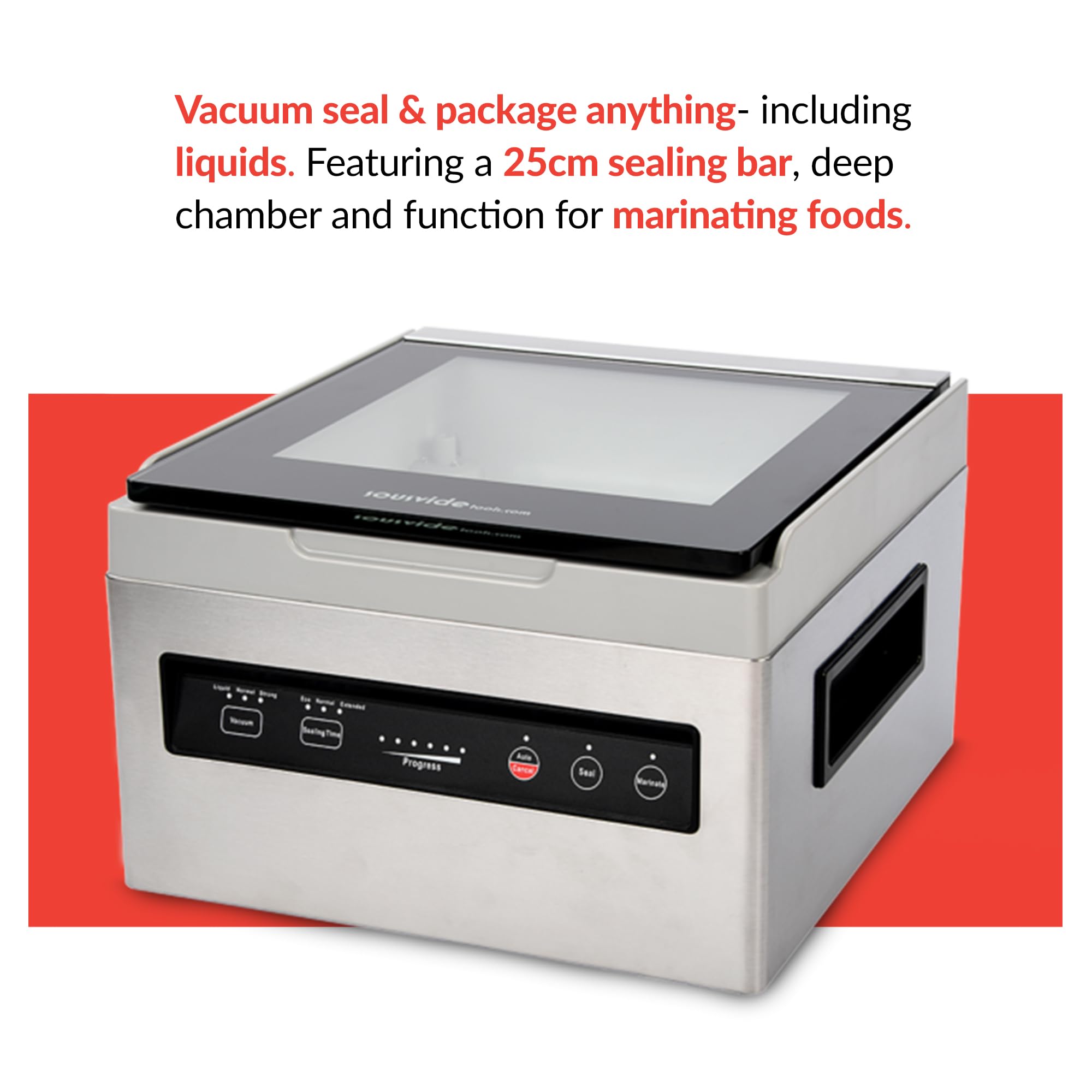 Sous Vide Vacuum Sealer Machine - IV2.5 Deep Chamber Vacuum Sealer with 25cm Bag Sealing Bar for Sous Vide Cooking, Food Preservation & Meal Prep - Perfect for Home Kitchens, Restaurants & Commercial Use