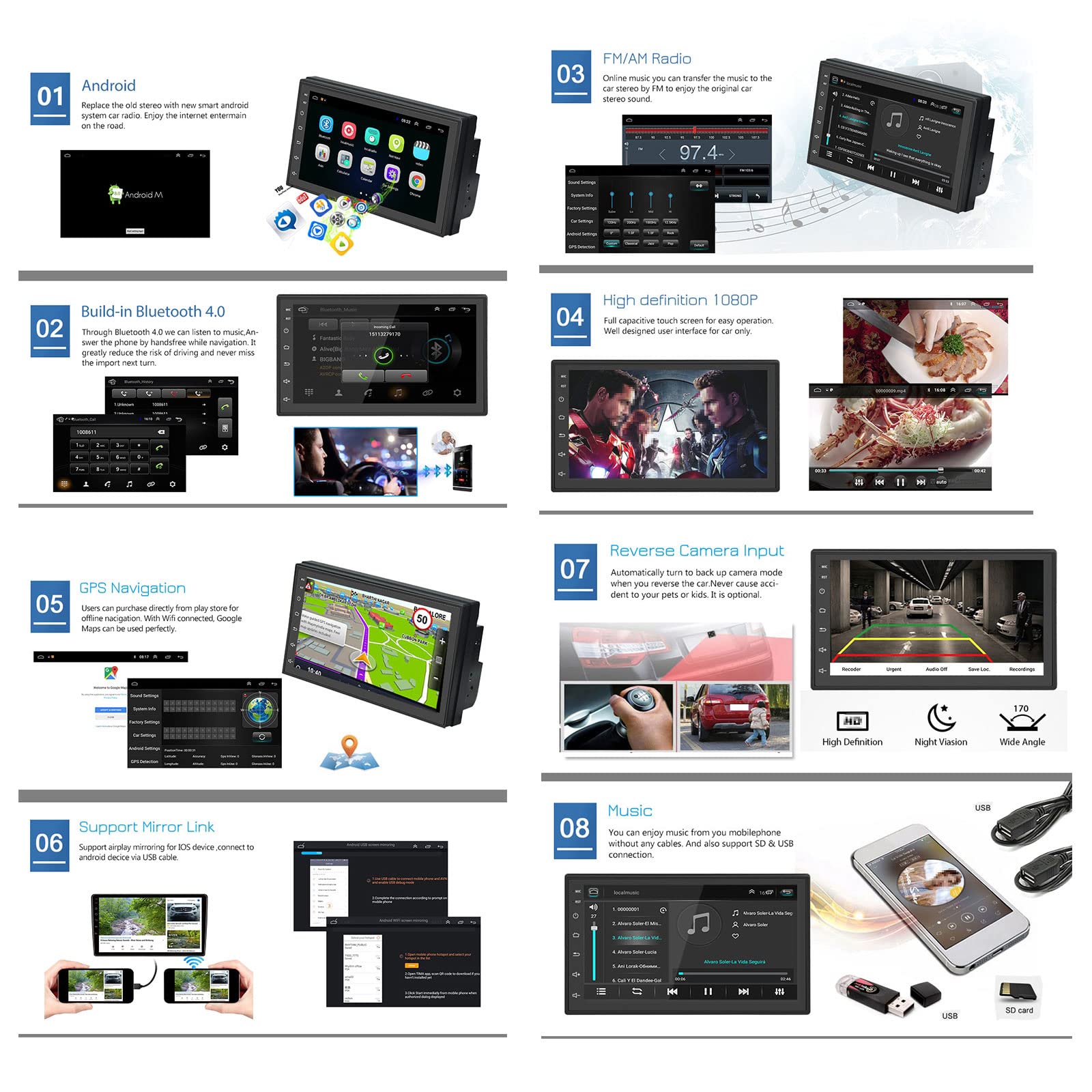 9 Inch Car Stereo with Navigation for Fiat Stilo 2010 - Touch Screen In-Dash Receiver with Backup Camera, Apple CarPlay, Android Auto, Steering Wheel Control & FM RDS | Perfect for Commuting, Road Trips & Hands-Free Driving