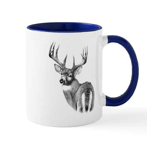White/Navy Inside - Deer Mug