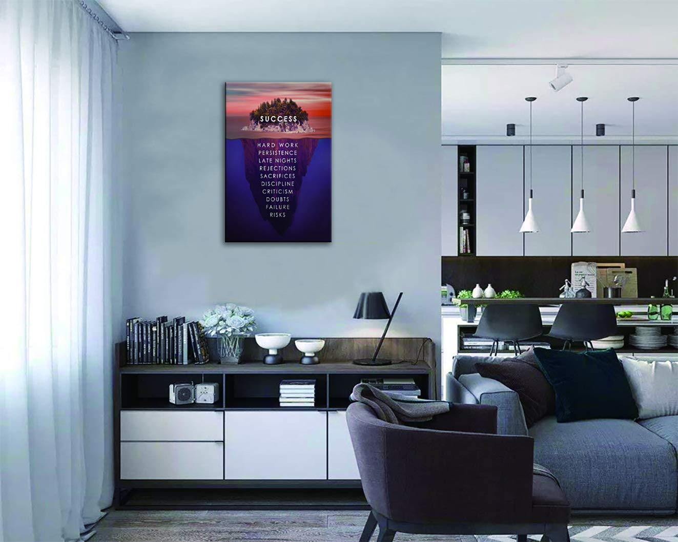Success Motivational Wall Art Canvas Print - Inspiring Office Decor with Entrepreneur Quotes - Framed & Ready to Hang - Perfect for Home Office, Living Room & Workplace Motivation