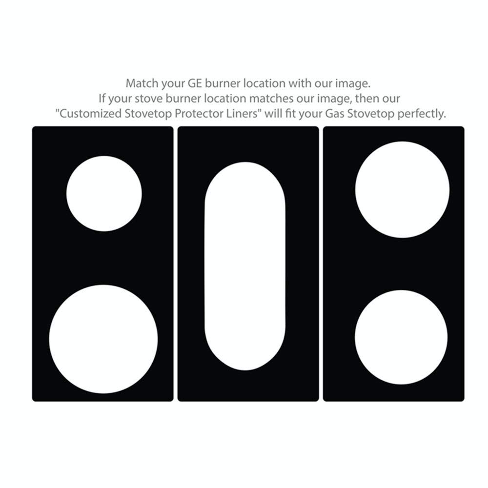 Premium Plus Stove Protectors for GE Gas Range Model JGB500DEP2BB - Custom Cut, Easy to Clean Stove Liner - Made in USA - Perfect for Kitchen Safety & Countertop Protection