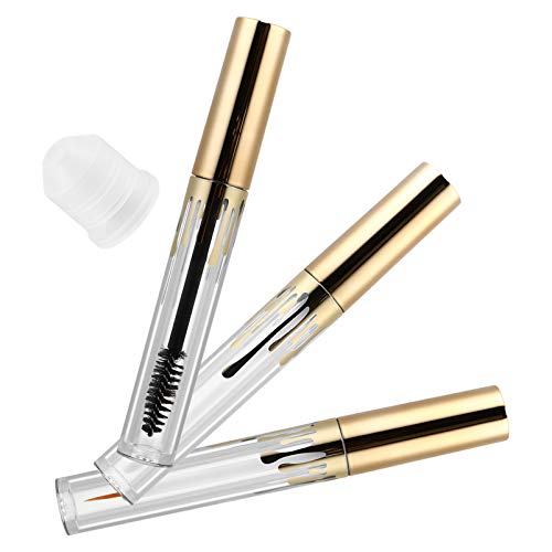 Beaupretty 3-Piece Refillable Makeup Bottle Set - Transparent Cosmetic Tubes with Brush for Mascara, Eyeliner & Lip Gloss - Perfect for Travel, DIY Beauty & Professional Makeup Artists