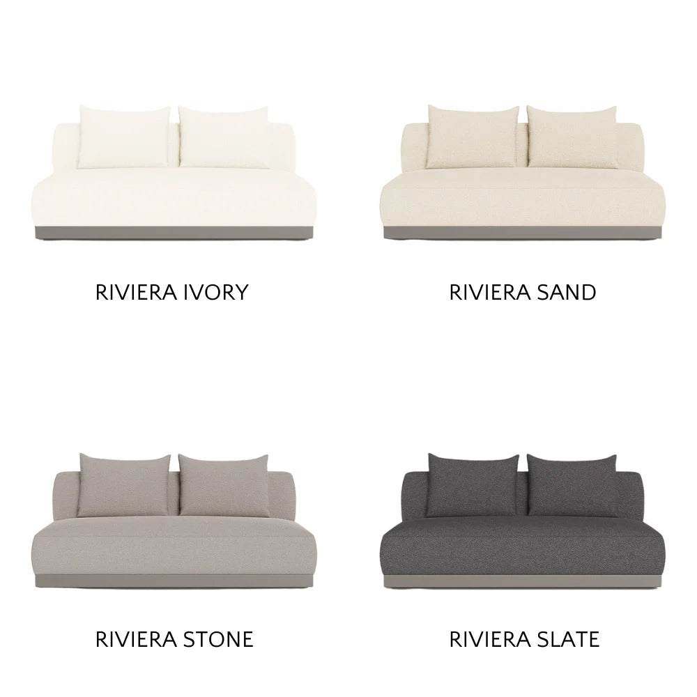 Amalfi 2-Seat Armless Outdoor Sectional Sofa - Waterproof Patio Furniture for Backyard, Poolside & Garden Relaxation