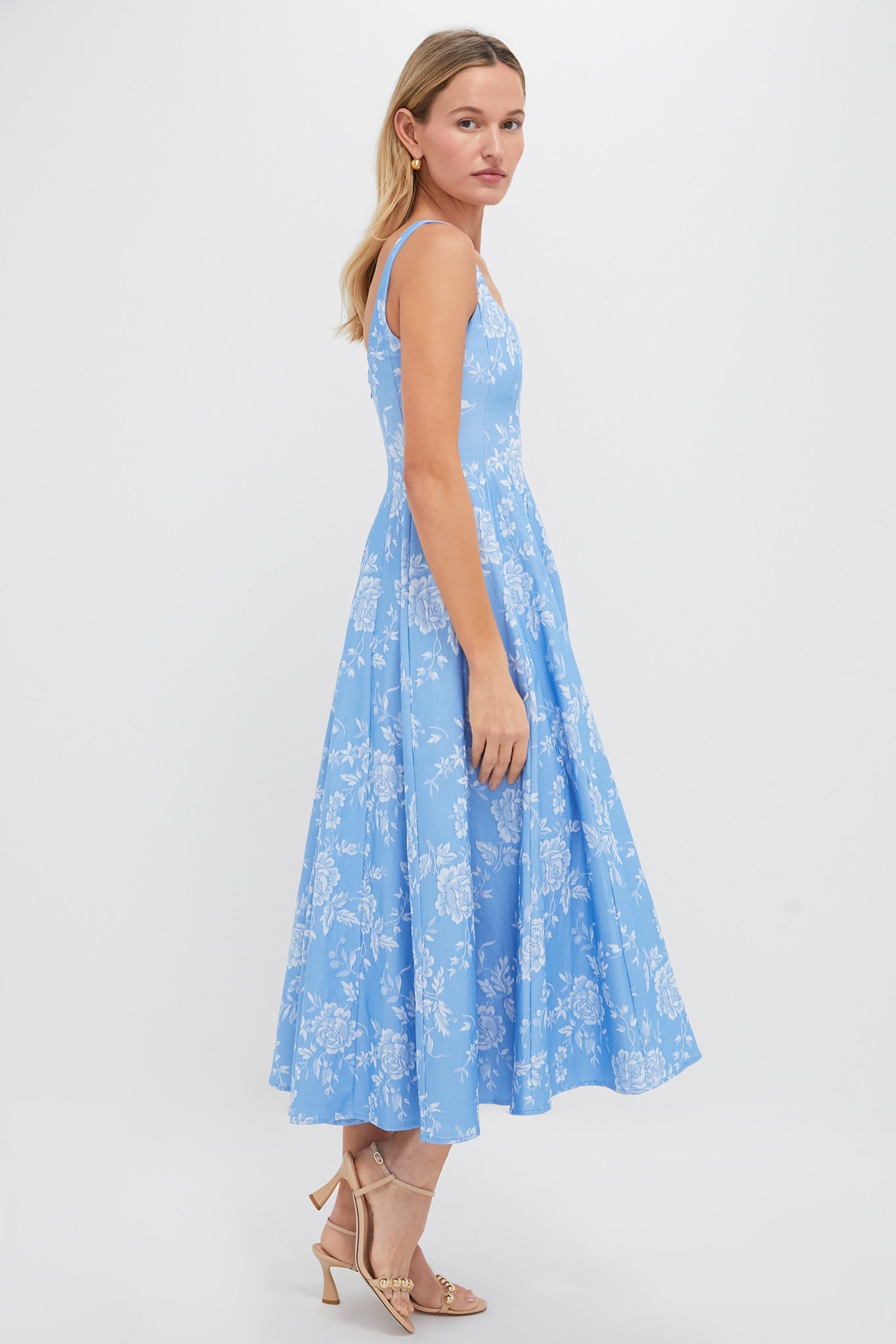 Blue Rose Wells Dress - Elegant Floral Summer Dress for Women | Perfect for Weddings, Parties & Casual Outings