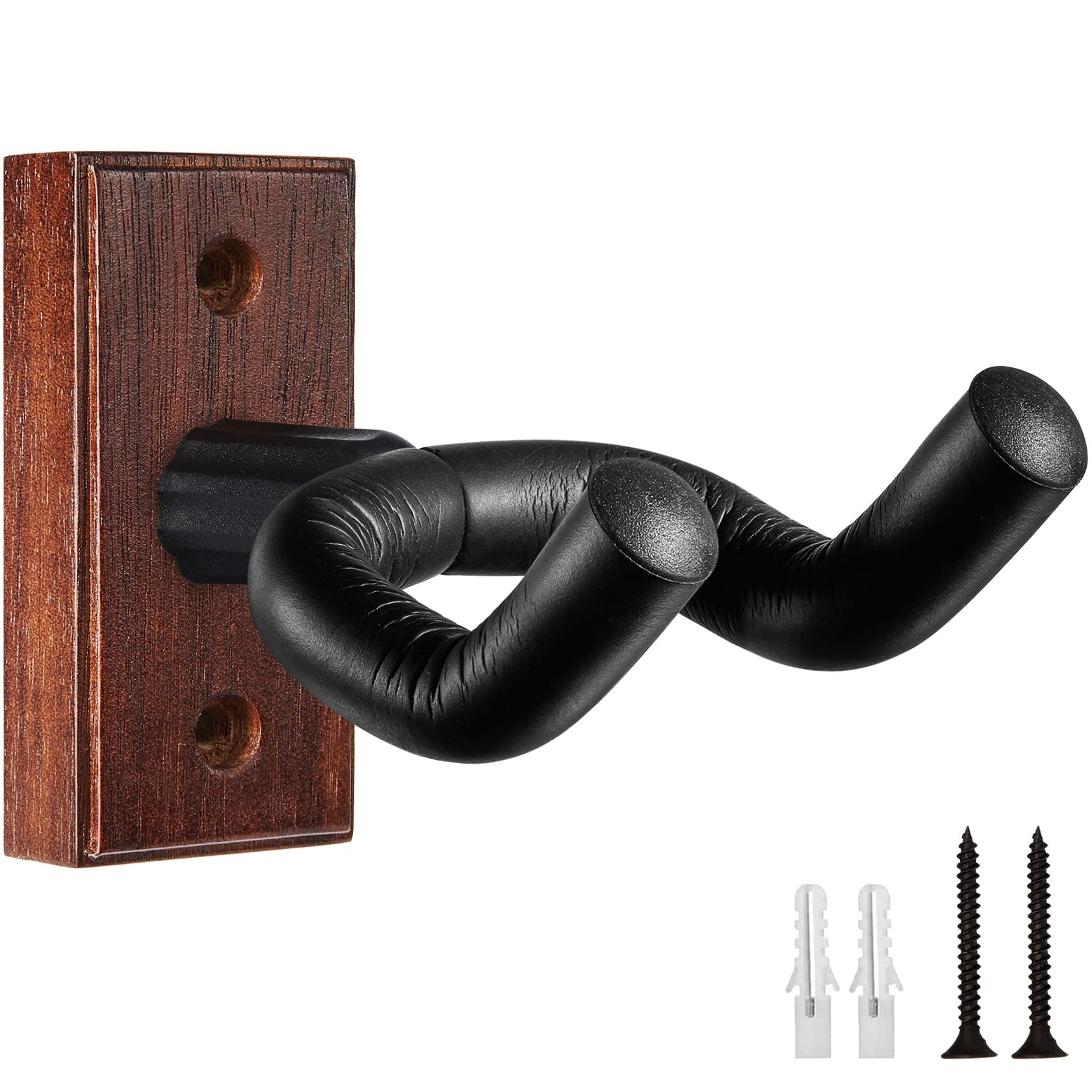 WOGOD Solid Wood Guitar Wall Mount Hanger Holder - Secure Storage for Acoustic, Electric, Bass Guitars & Ukuleles - Space-Saving Wall Stand for Bedroom, Studio, or Music Room Decor
