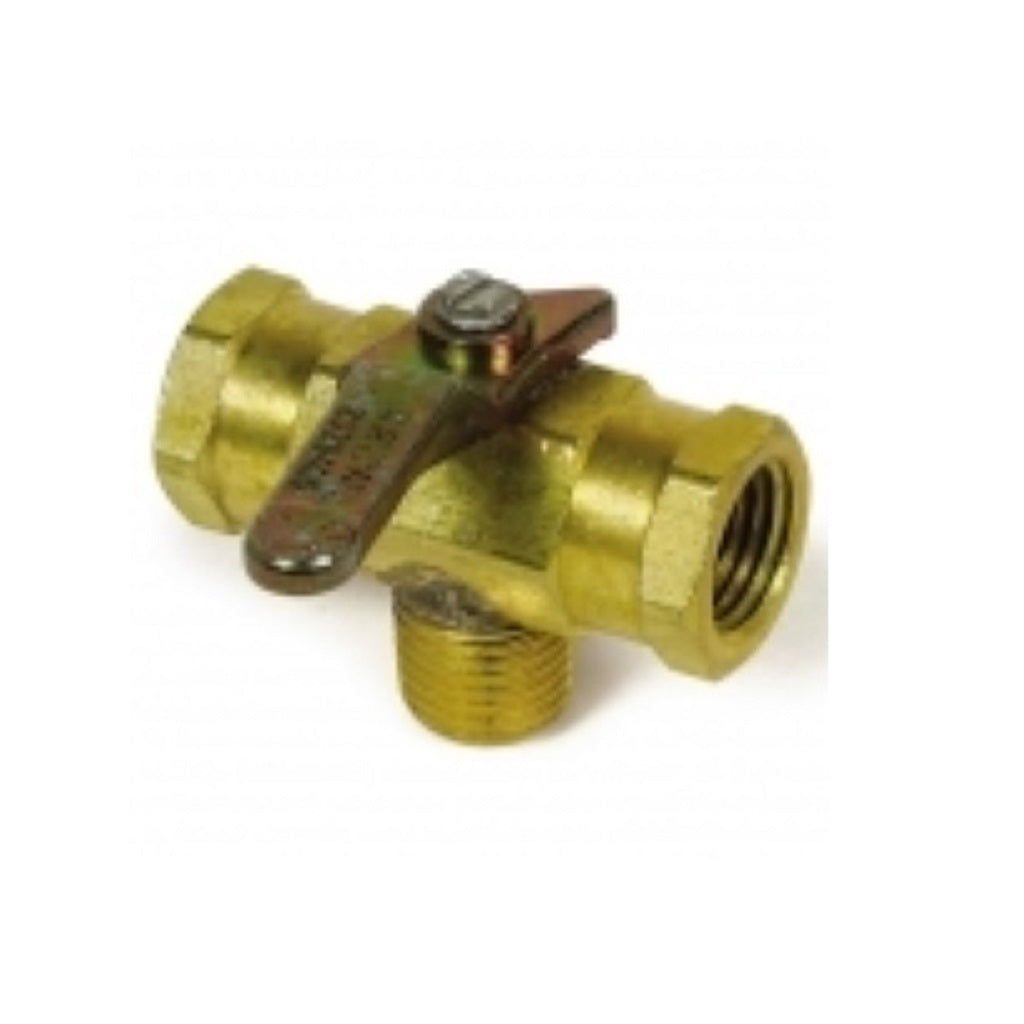 3-Way Brass Ball Valve 1/2 Inch Male Inlet x Dual Female Outlet - Perfect for Plumbing, Irrigation, and Water Distribution Systems