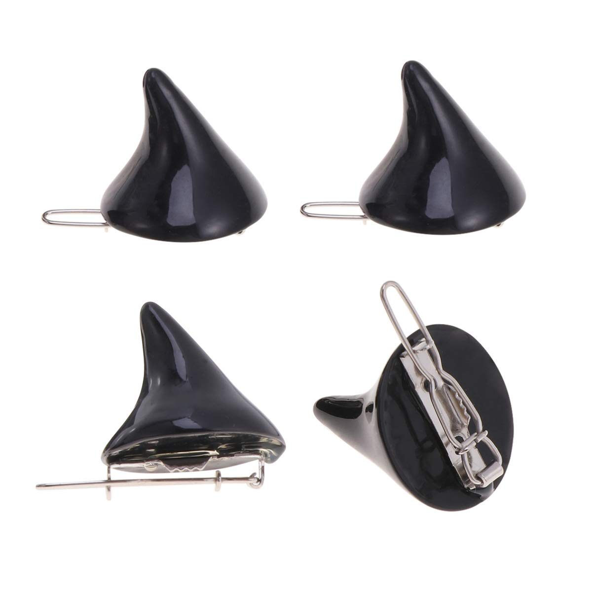 OSALADI 4pcs Devil Costume Hair Clips - Gothic Cosplay Horn Hair Barrettes for Women & Kids, Black Demon Antler Headband for Halloween Costume, Cosplay Parties & Themed Events